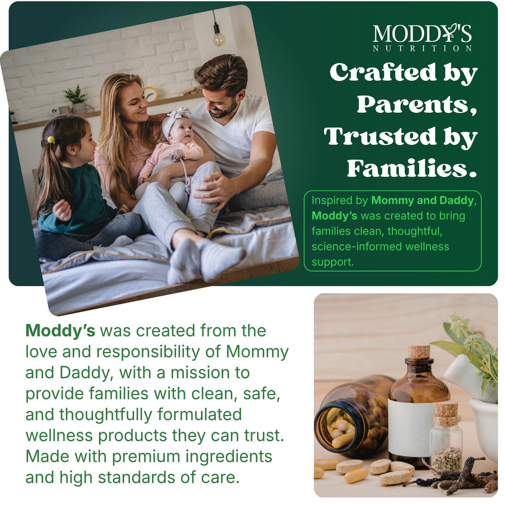 Moddy's Nutrition DreamHeight Growth Supplement for Kids & Teens, Bone, Immune & Sleep Support, Clinically Studied Formula, 120 Small Easy-to-Swallow Capsules - TrustMedUSA