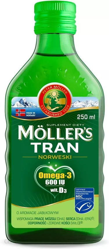 Möller's Norwegian Cod Liver Oil 250ml Apple Flavour / Omega-3 DHA EPA D3 - TrustMedUSA