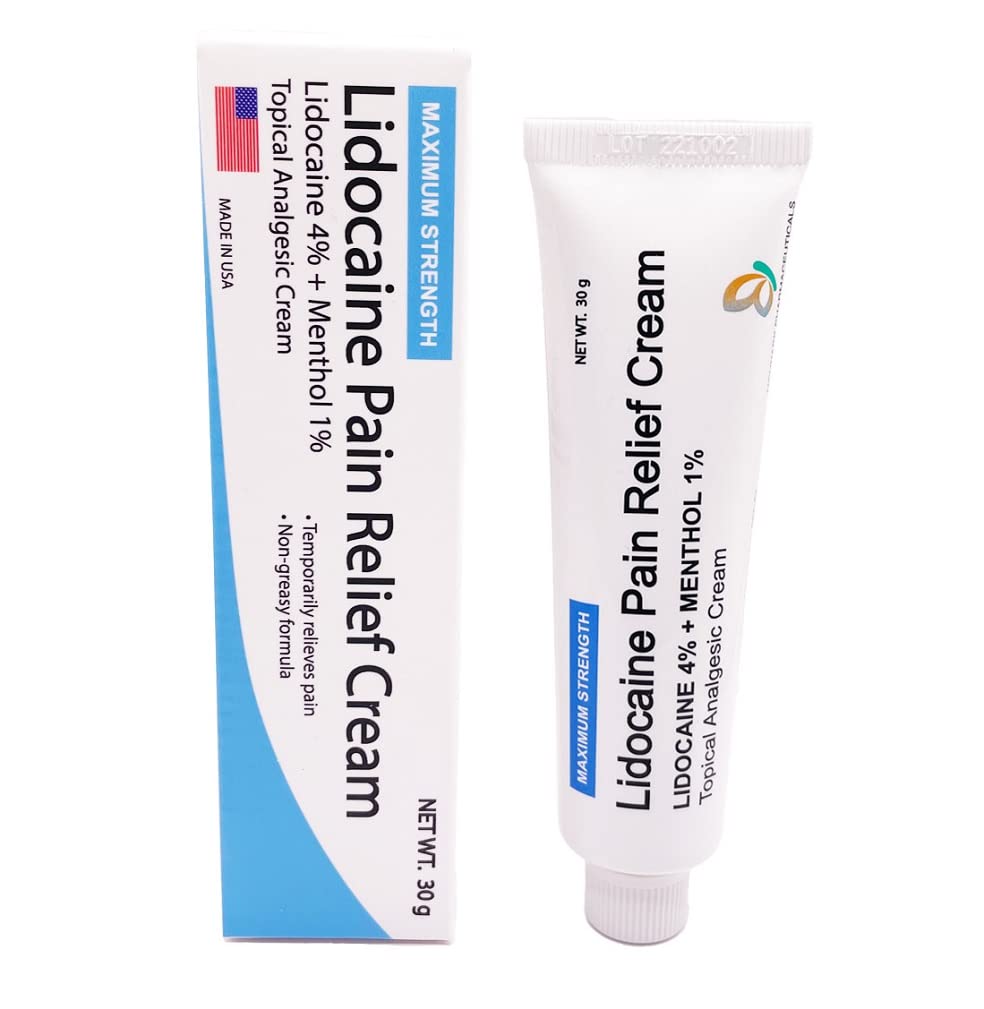 MOHNARK Pain Relief Cream with Lidocaine 4% and 1% Menthol | Includes Vitamin E | Numbs Away Pain Faster | Non-Greasy - TrustMedUSA
