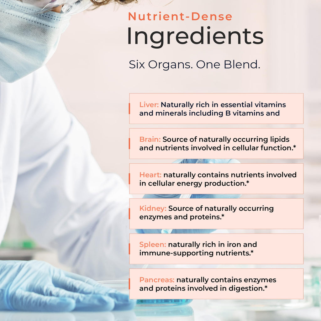 Molecular Fertility Beef Organ Complex - Pasture-Raised, Grass Fed Beef Liver, Brain, Heart, Spleen, Pancreas Blend, Healthy Hormone Balance and Fertility Supplement for Women and Men, 180 Capsules - TrustMedUSA