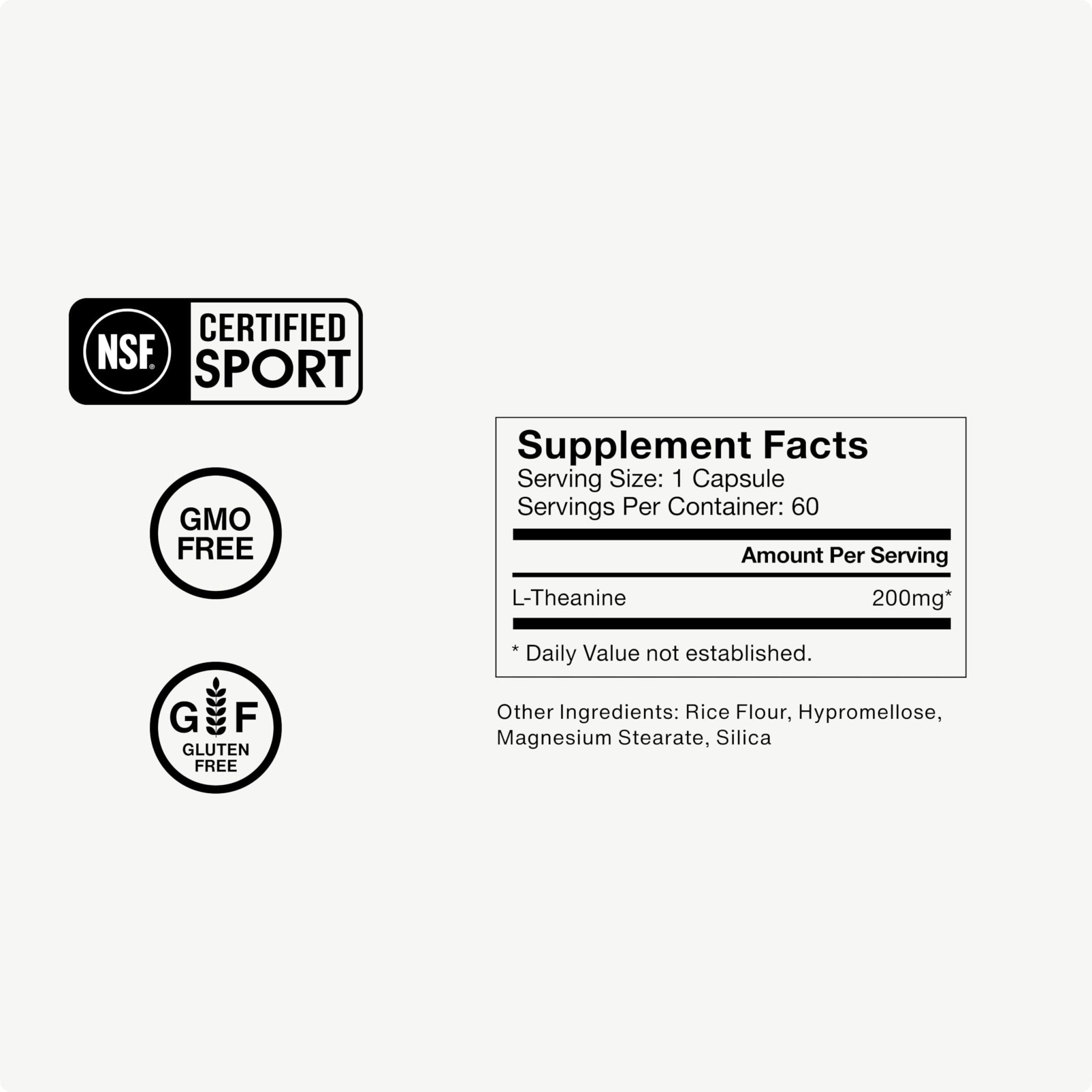 Momentous L-Theanine Supplement - 200 mg Capsules to Promote Relaxation & Focus - NSF Certified for Sport - TrustMedUSA
