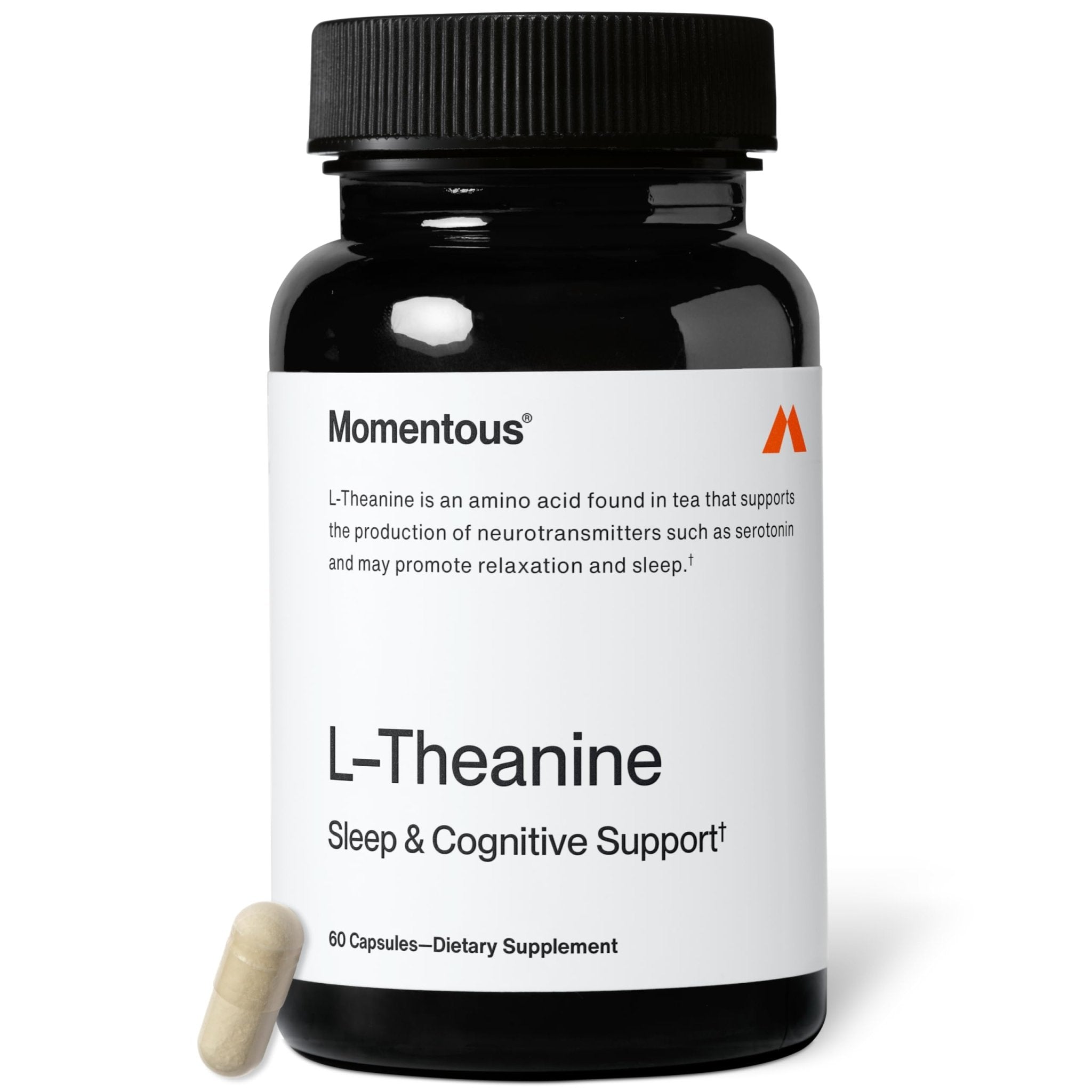 Momentous L-Theanine Supplement - 200 mg Capsules to Promote Relaxation & Focus - NSF Certified for Sport - TrustMedUSA