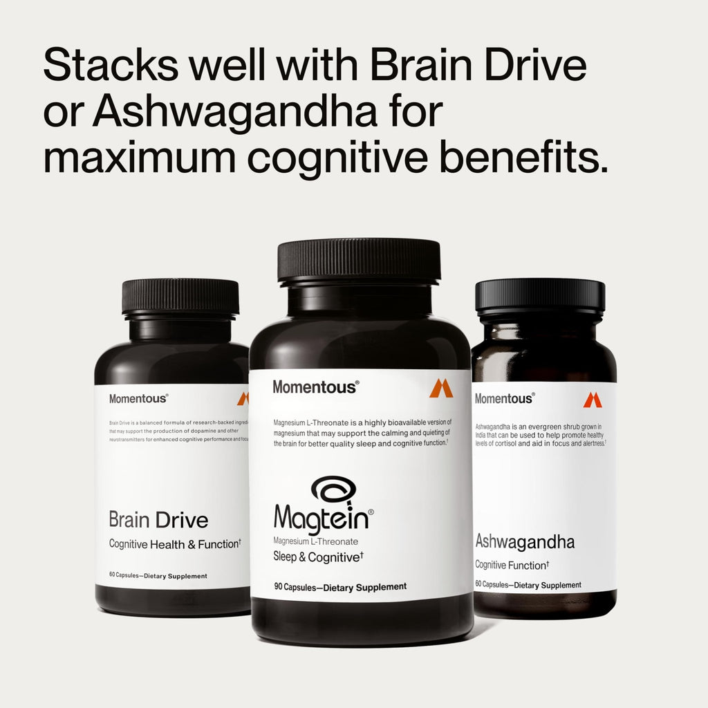 Momentous Magtein Magnesium L-Threonate - Brain & Rest Support Supplement - Boosts Cognitive Function & Sleep Quality - TrustMedUSA