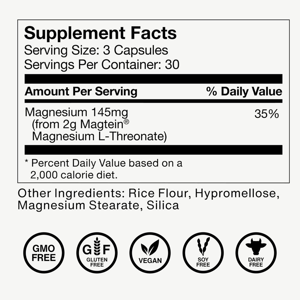 Momentous Magtein Magnesium L-Threonate - Brain & Rest Support Supplement - Boosts Cognitive Function & Sleep Quality - TrustMedUSA