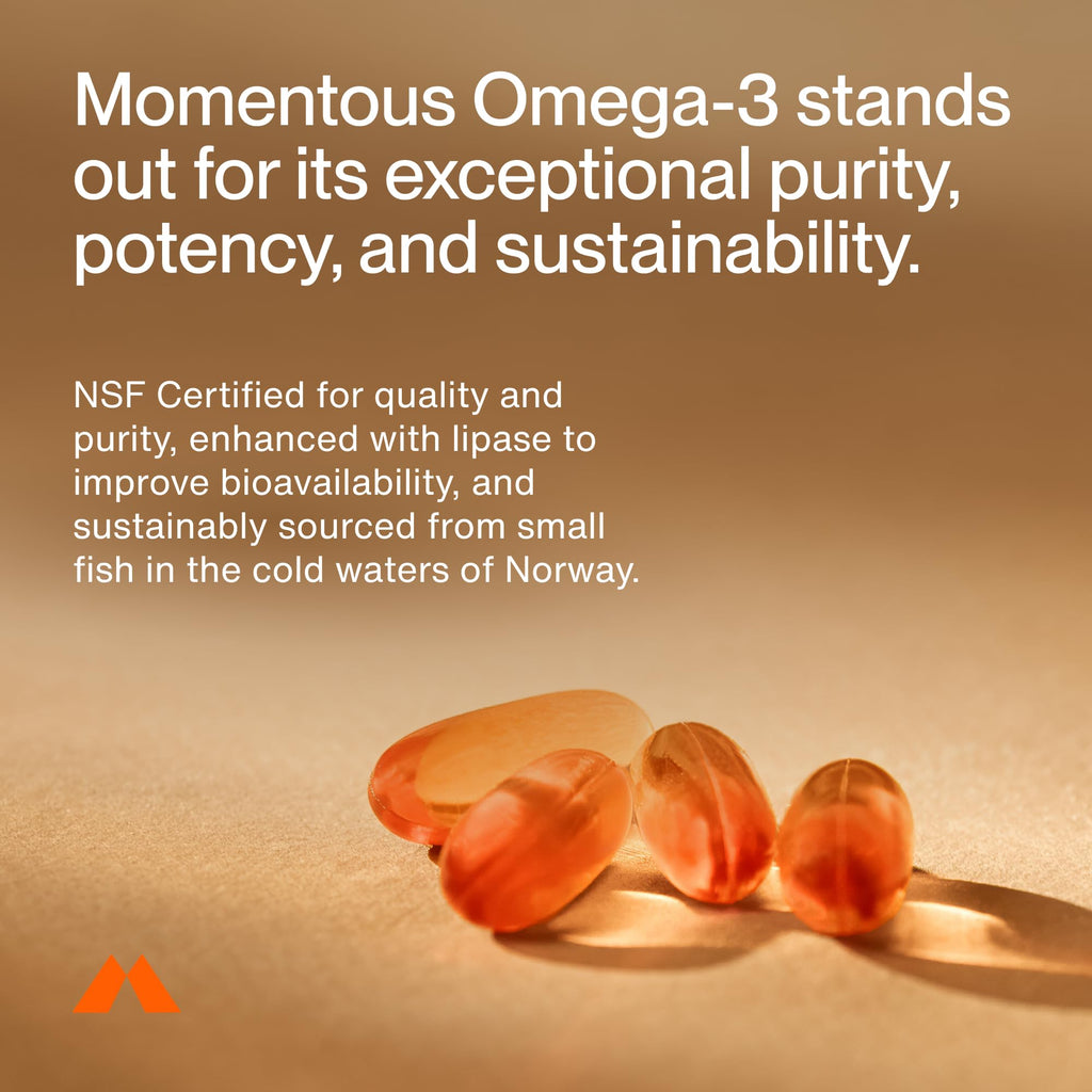 Momentous Omega-3 Fish Oil - High-Potency EPA & DHA Supplement for Men & Women - Supports Heart, Joint, & Brain Health - NSF Certified for Sport - TrustMedUSA
