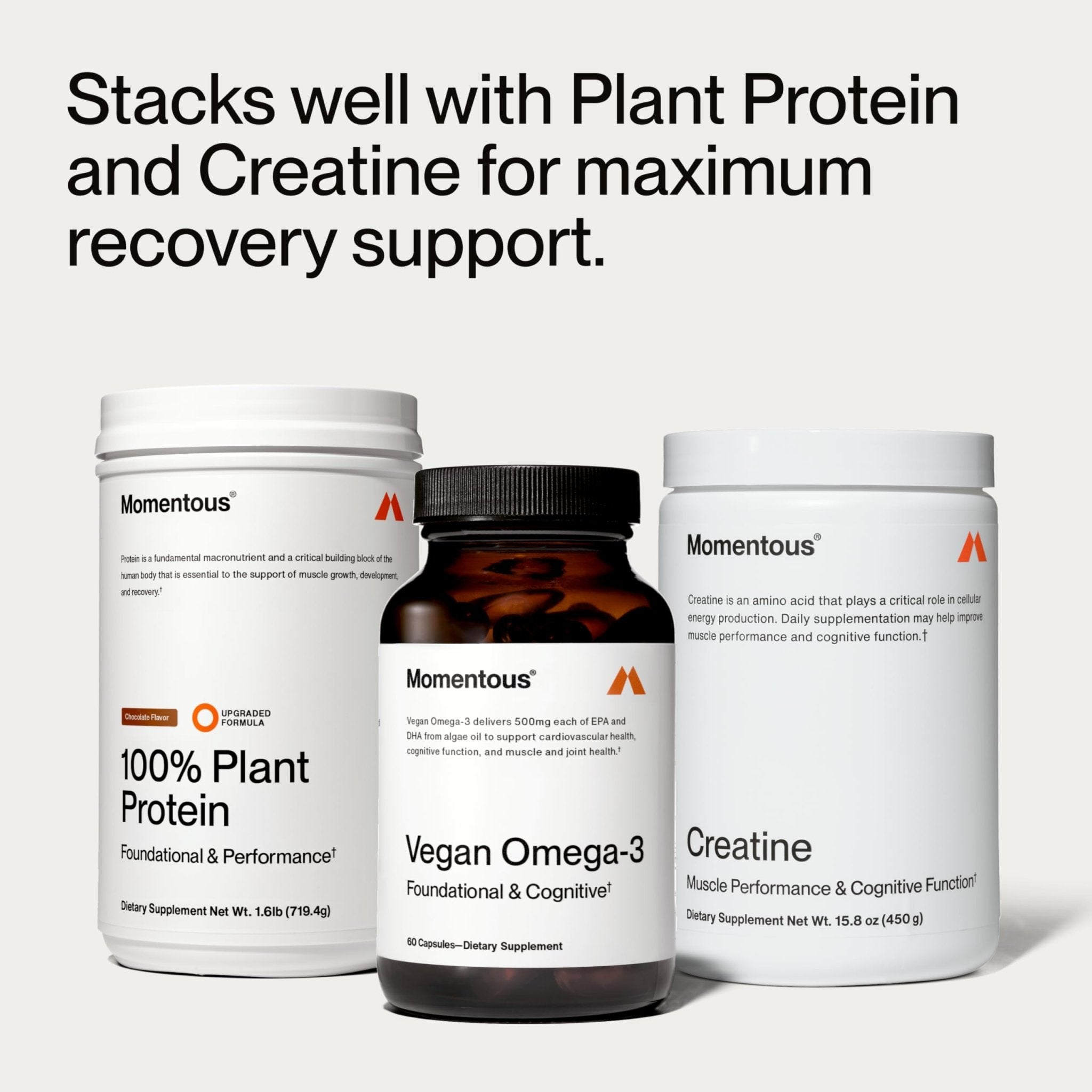 Momentous Vegan Omega-3 - Plant-Based EPA & DHA Supplement for Men & Women - Sourced from Algae Oil - Supports Heart, Joint, & Brain Health - NSF Certified for Sport - 1,000 mg - 30 Servings - Maple Wellness Supplements