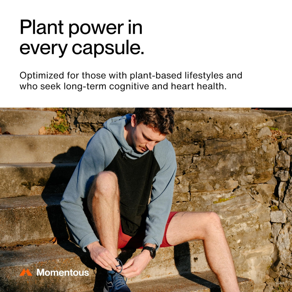 Momentous Vegan Omega-3 - Plant-Based EPA & DHA Supplement for Men & Women - Sourced from Algae Oil - Supports Heart, Joint, & Brain Health - NSF Certified for Sport - 1,000 mg - 30 Servings - Maple Wellness Supplements