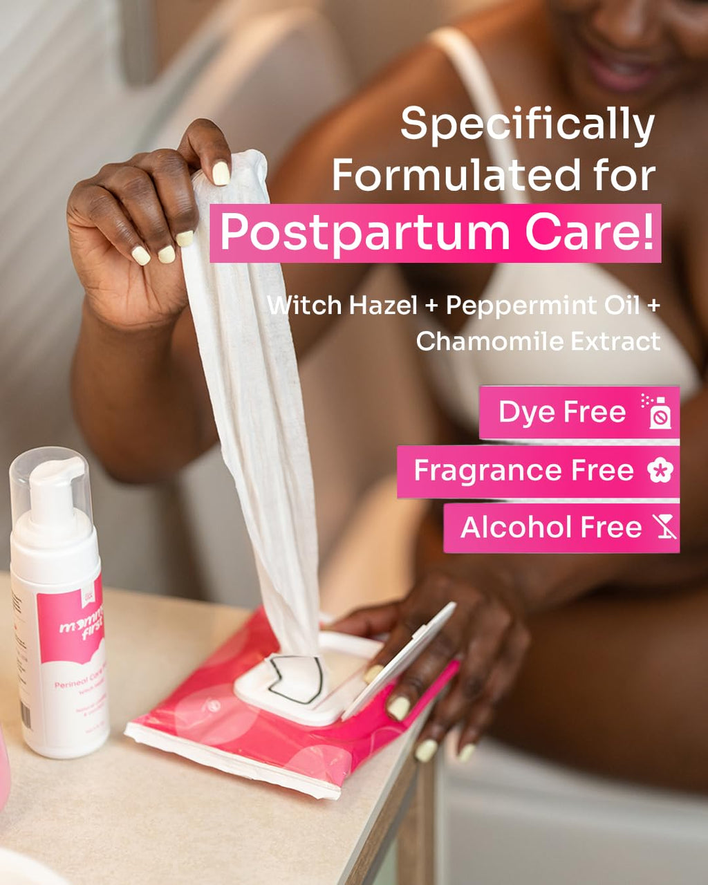 Mommy First® Alcohol-Free Witch Hazel Postpartum Healing Foam & Perineal Cooling Liners Bundle – Probiotic-Infused Relief for Perineal Pain, Itch & Burn After Birth – 24 Liners + 5oz Foam - TrustMedUSA