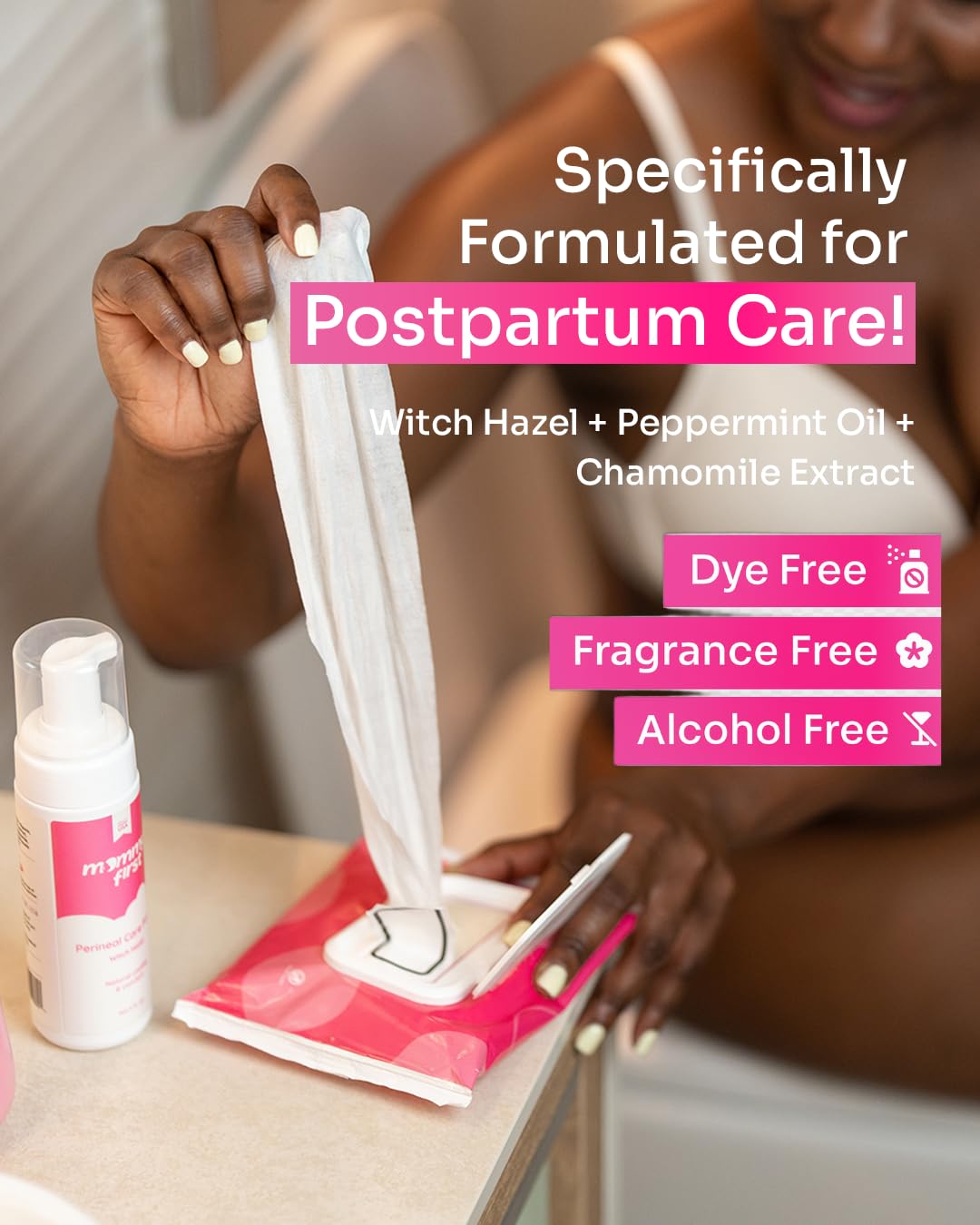 Mommy First® Alcohol-Free Witch Hazel Postpartum Healing Foam & Perineal Cooling Liners Bundle – Probiotic-Infused Relief for Perineal Pain, Itch & Burn After Birth – 24 Liners + 5oz Foam - TrustMedUSA