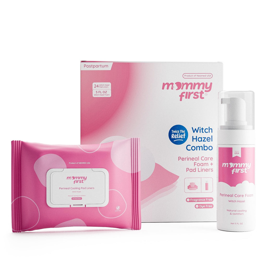 Mommy First® Alcohol-Free Witch Hazel Postpartum Healing Foam & Perineal Cooling Liners Bundle – Probiotic-Infused Relief for Perineal Pain, Itch & Burn After Birth – 24 Liners + 5oz Foam - TrustMedUSA