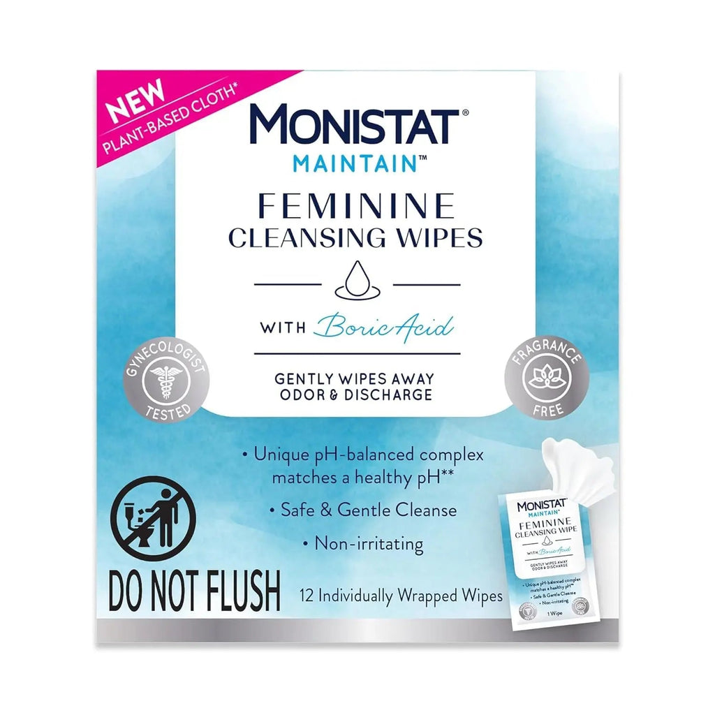 Monistat Boric Acid Feminine Cleanser, (2 Wash & 2 Cloth) Variety Pack - TrustMedUSA