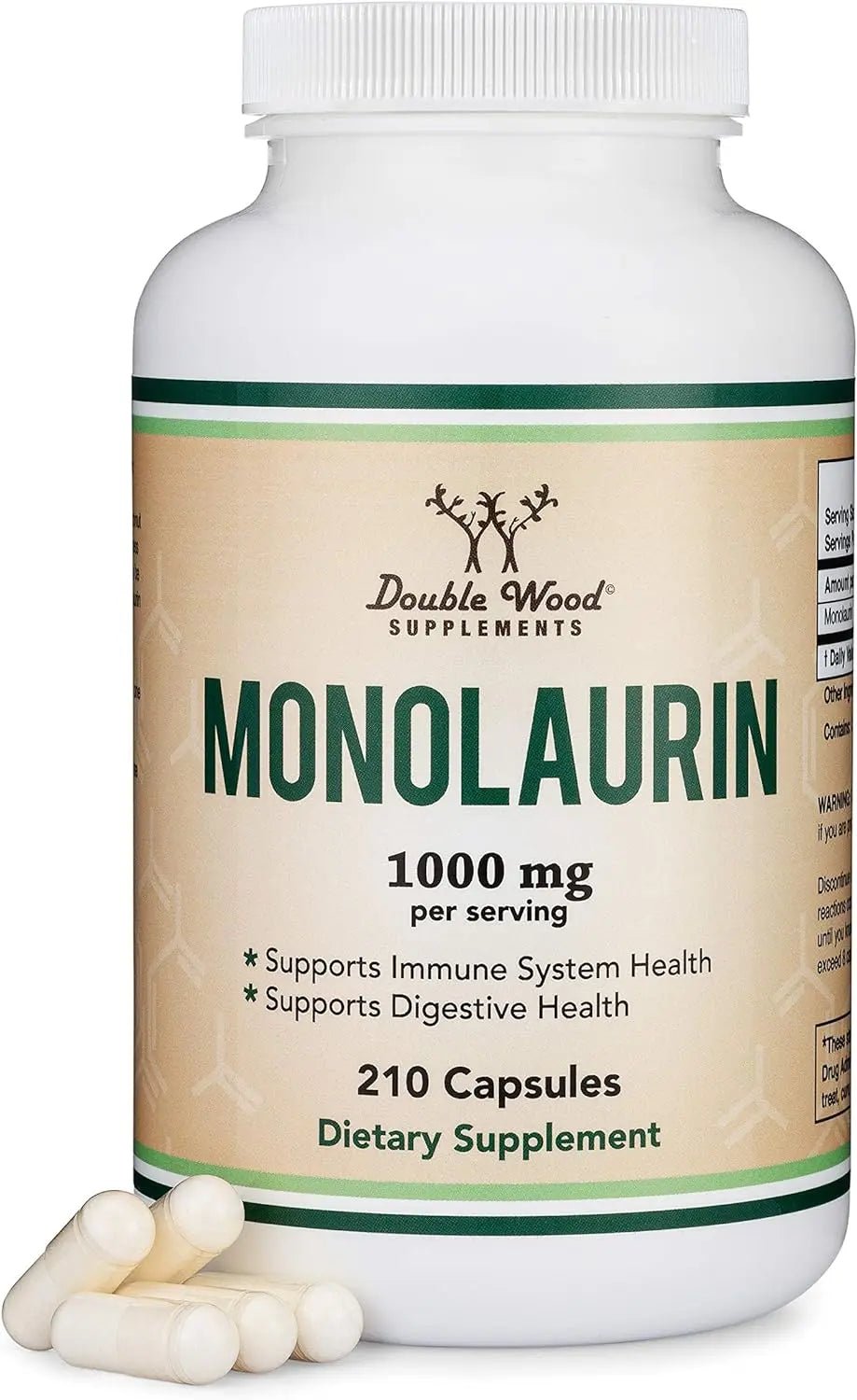 Monolaurin Immune Support Supplement 1,000mg per Serving, 210 Capsule - TrustMedUSA