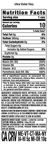 Monster Energy Ultra Violet, Sugar Free Energy Drink, 16 Ounce (Pack of 15) - TrustMedUSA
