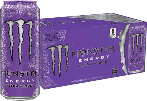 Monster Energy Ultra Violet, Sugar Free Energy Drink, 16 Ounce (Pack of 15) - TrustMedUSA