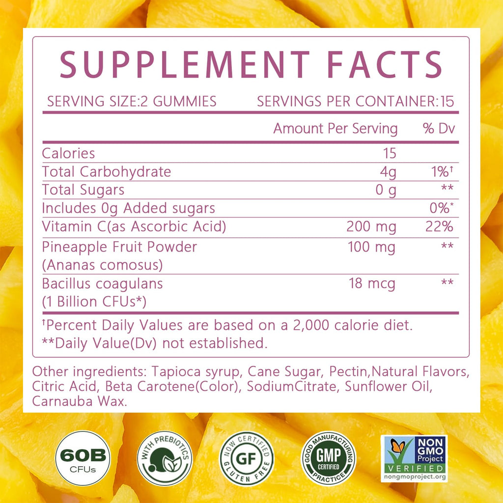 Montue Premium Diamond Feminine Balance Gummies-pH Balance with Prebiotics & Lactobacillus Probiotic Blend&Hawaiian Pineapple Immune Support,Vegan& Non-GMO（30 Gummies） - TrustMedUSA