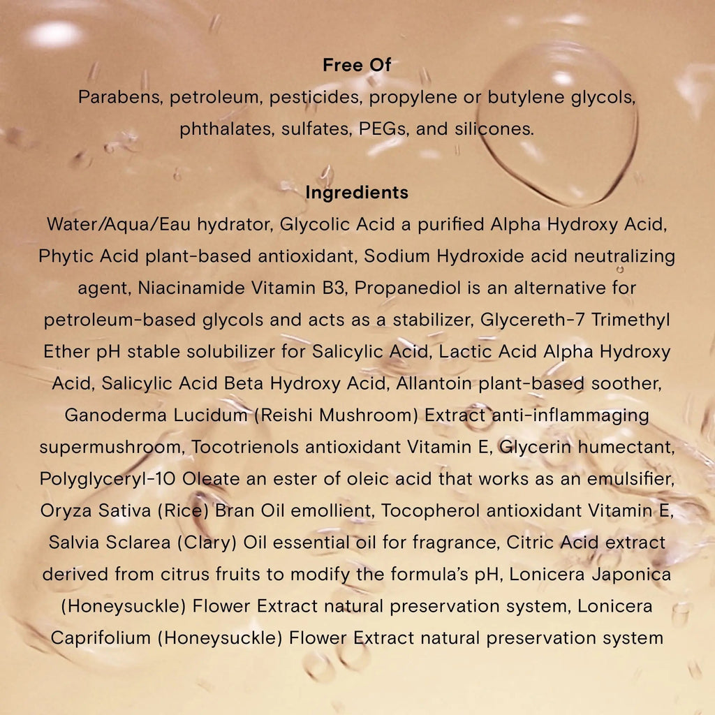 Moon Juice Acid Potion Liquid Face Exfoliator - 25% AHA BHA Exfoliant with Reishi + Niacinamide - Helps Resurface Skin, Unclog Pores, & Stimulate Collagen - Hydrates & Soothes Skin (3.3 Fl oz) - TrustMedUSA