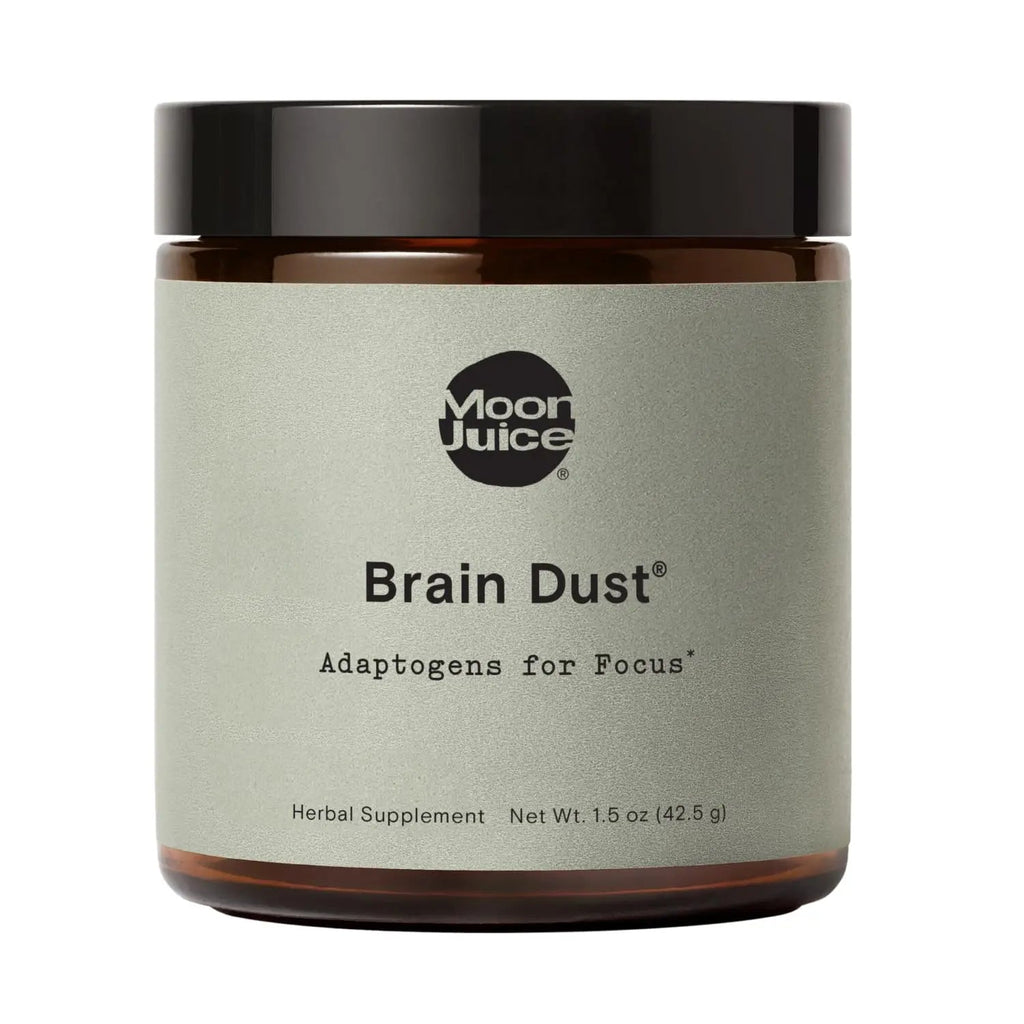 Moon Juice Brain Dust - Adaptogenic Mushroom Supplement for Memory & Focus - Lion’s Mane, Ginkgo Biloba & Ashwagandha - Caffeine-Free, Vegan Brain Supplement - 1.5 oz - TrustMedUSA