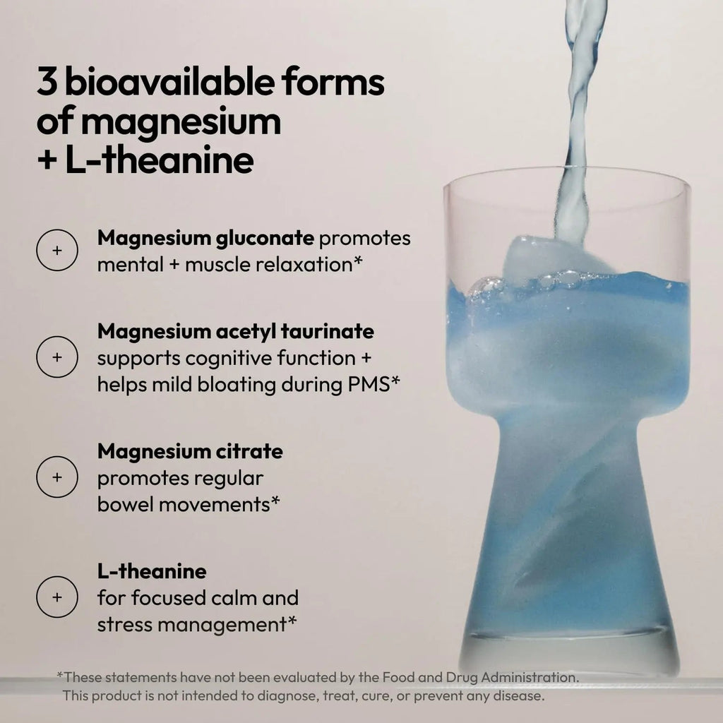 Moon Juice Magnesi-Om Magnesium Powder Supplement - Chelated Magnesium Complex + L-Theanine Blend for Rest, Relaxation & Regularity - Vegan, Non-GMO & No Sugar, Blue Lemon, 4.2 oz, 30 Servings - TrustMedUSA