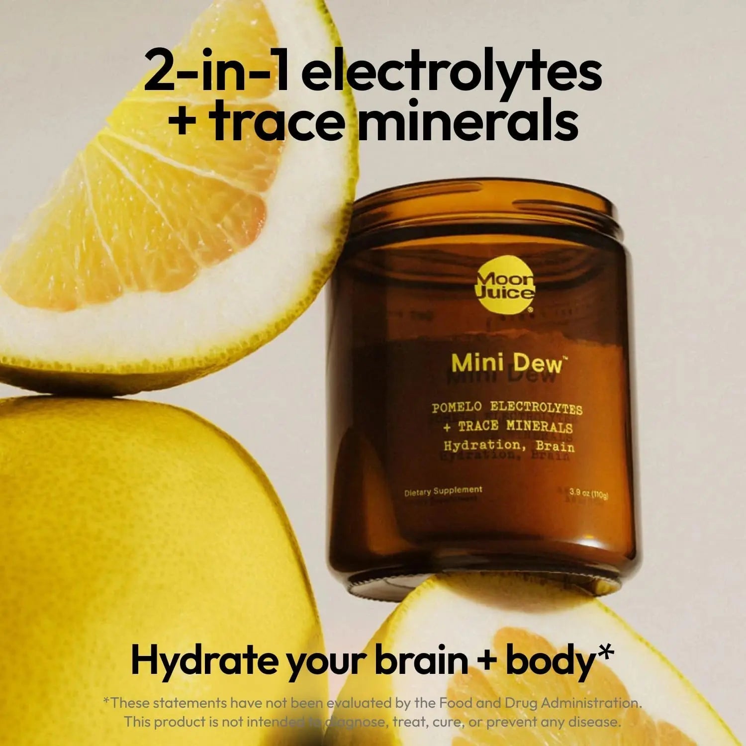 Moon Juice Mini Dew Electrolytes Powder - Sugar Free Minerals & Electrolyte Hydration Powder for Instant Hydration & Brain Support - Magnesium, Calcium, Potassium, Pink Salt, Pomelo, 30 Servings - TrustMedUSA