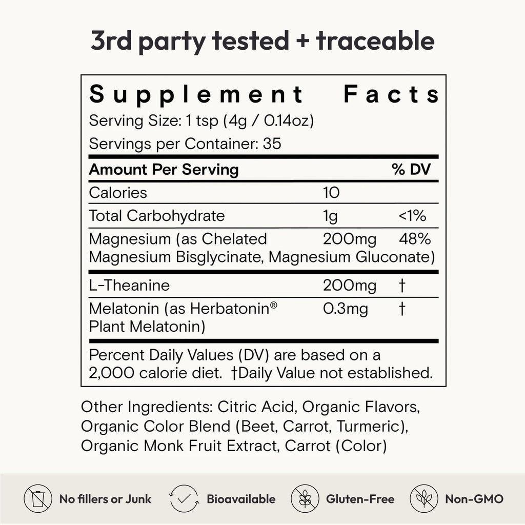 Moon Juice Sleepy Magnesi-Om - Sleep Supplement Powder with Magnesium Glycinate, L-Theanine & Plant-Based Melatonin, Sugar-Free Bedtime Drink Mix for Deep Sleep w/o Grogginess, Cherry, 35 Servings - TrustMedUSA