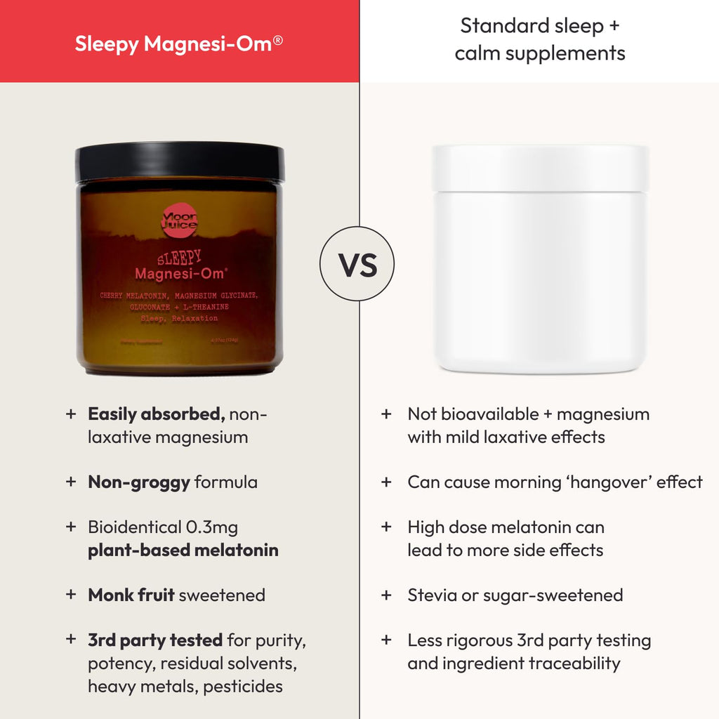 Moon Juice Sleepy Magnesi-Om - Sleep Supplement Powder with Magnesium Glycinate, L-Theanine & Plant-Based Melatonin, Sugar-Free Bedtime Drink Mix for Deep Sleep w/o Grogginess, Cherry, 35 Servings - TrustMedUSA
