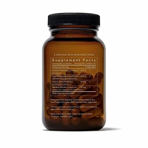 Moon Juice SuperYou Ashwagandha Supplements with Rhodiola, Shatavari & Amla - Cortisol Reducer for Energy, Mood, Focus and Stress Support, Vegan, Non-GMO & 100% Traceable, 60 Capsules, 30 Servings - TrustMedUSA