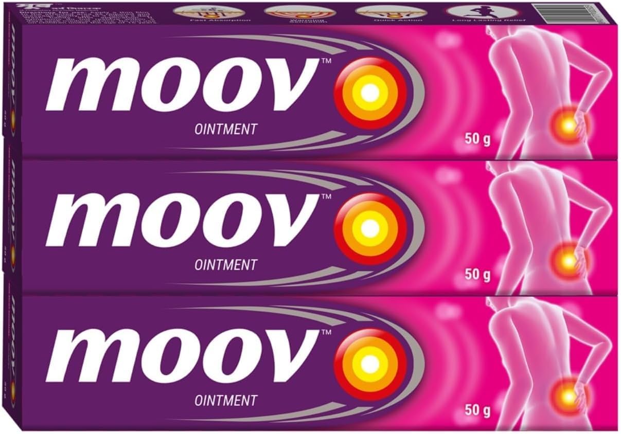 Moov Fast Quick Cream - 50g | Suitable for Back, Muscle, Joint, Knee | 100% Ayurvedic Formula | Suitable for Sports & Gym Related (Pack of 3) - TrustMedUSA