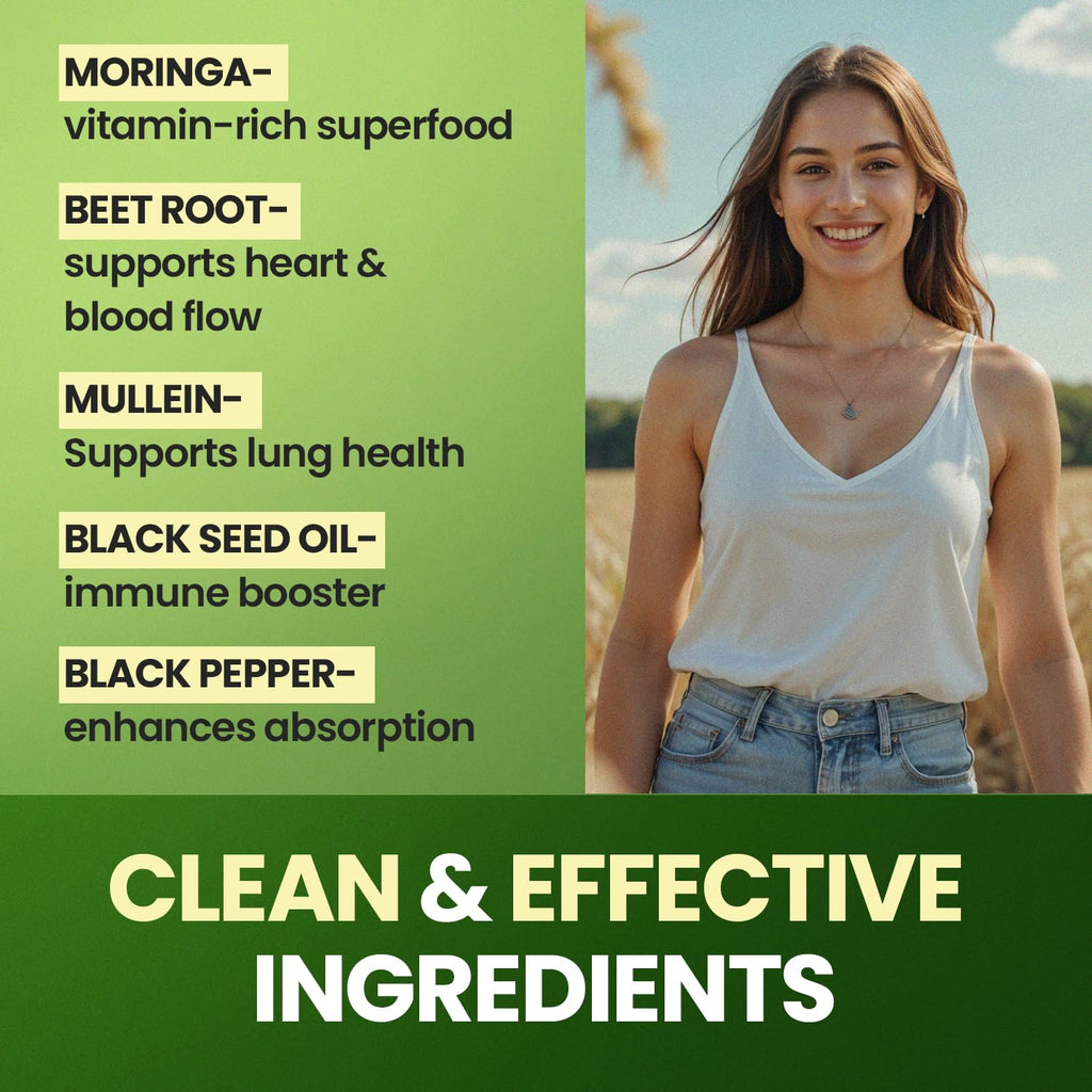 Moringa Capsules, Beet Root, Mullein Leaf - Energy, Skin, Immune Supplement Superfood, Rich in Antioxidants, Minerals & Essential Vitamins - High Absorption Non-GMO - Made in USA - 60ct - TrustMedUSA
