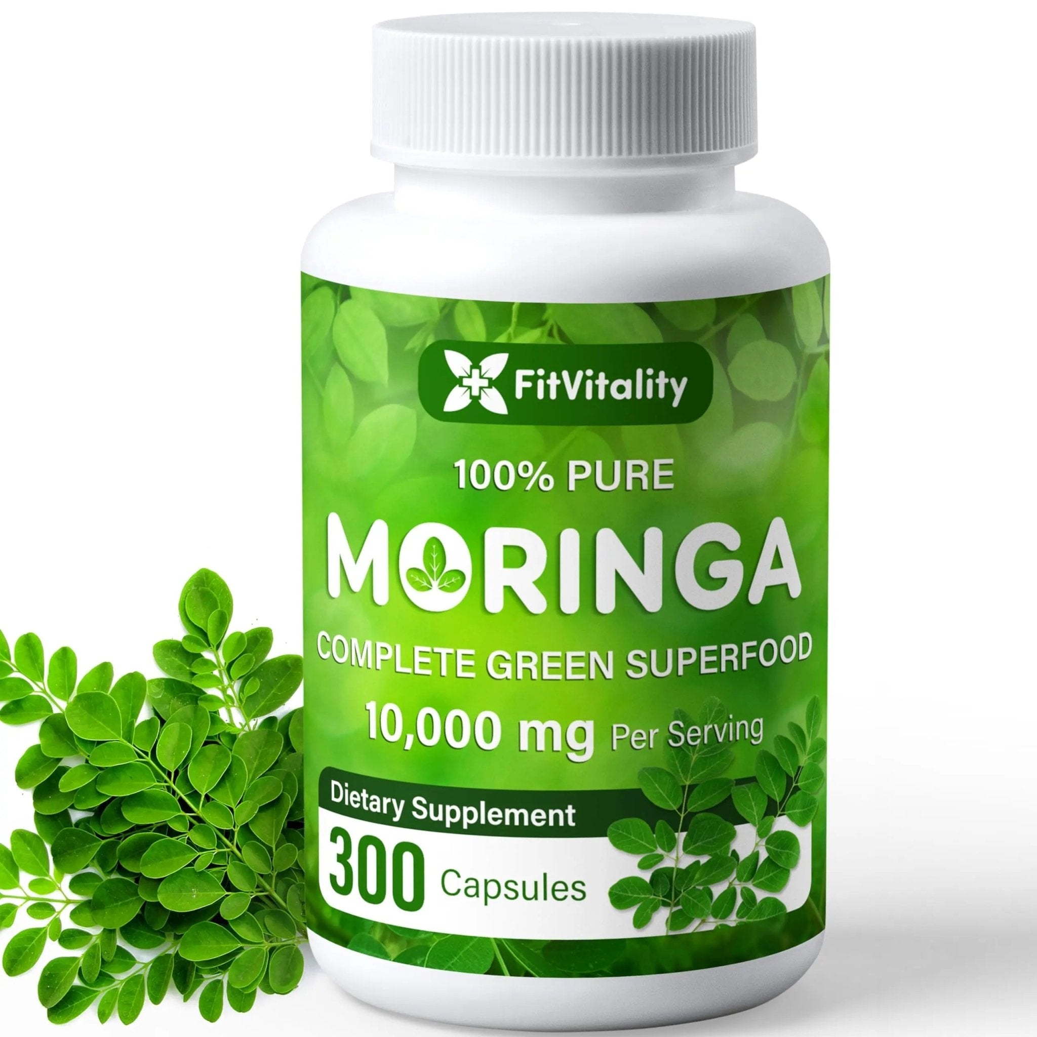 Moringa Capsules| Moringa Oleifera |10,000mg| 300 Capsules| 100% Pure| Non-GMO - TrustMedUSA