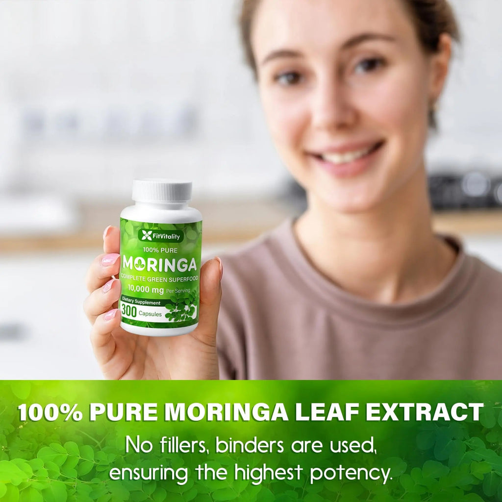 Moringa Capsules| Moringa Oleifera |10,000mg| 300 Capsules| 100% Pure| Non-GMO - TrustMedUSA
