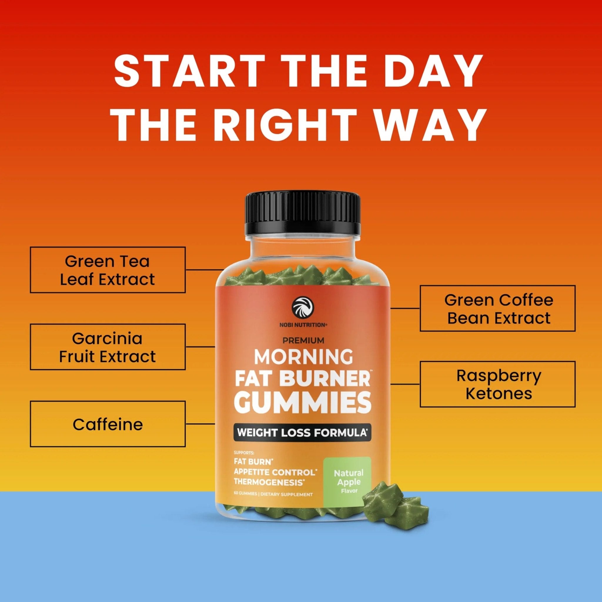 Morning Fat Burner Gummies for Weight Loss for Women & Men | Thermogenic Belly - TrustMedUSA
