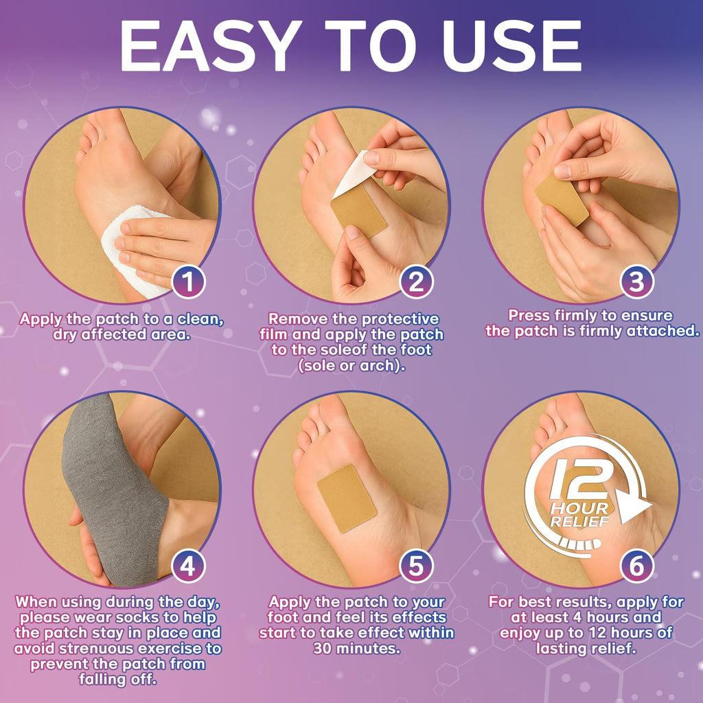 Mosconly Plantar Fasciitis Relief 14 Pcs, Natural Heel Discomfort Relief for Plantar Fasciitis, 12 Hour Maximum Strength Deep Hot, Soothing of Joint Soreness for Heel Discomfort - TrustMedUSA