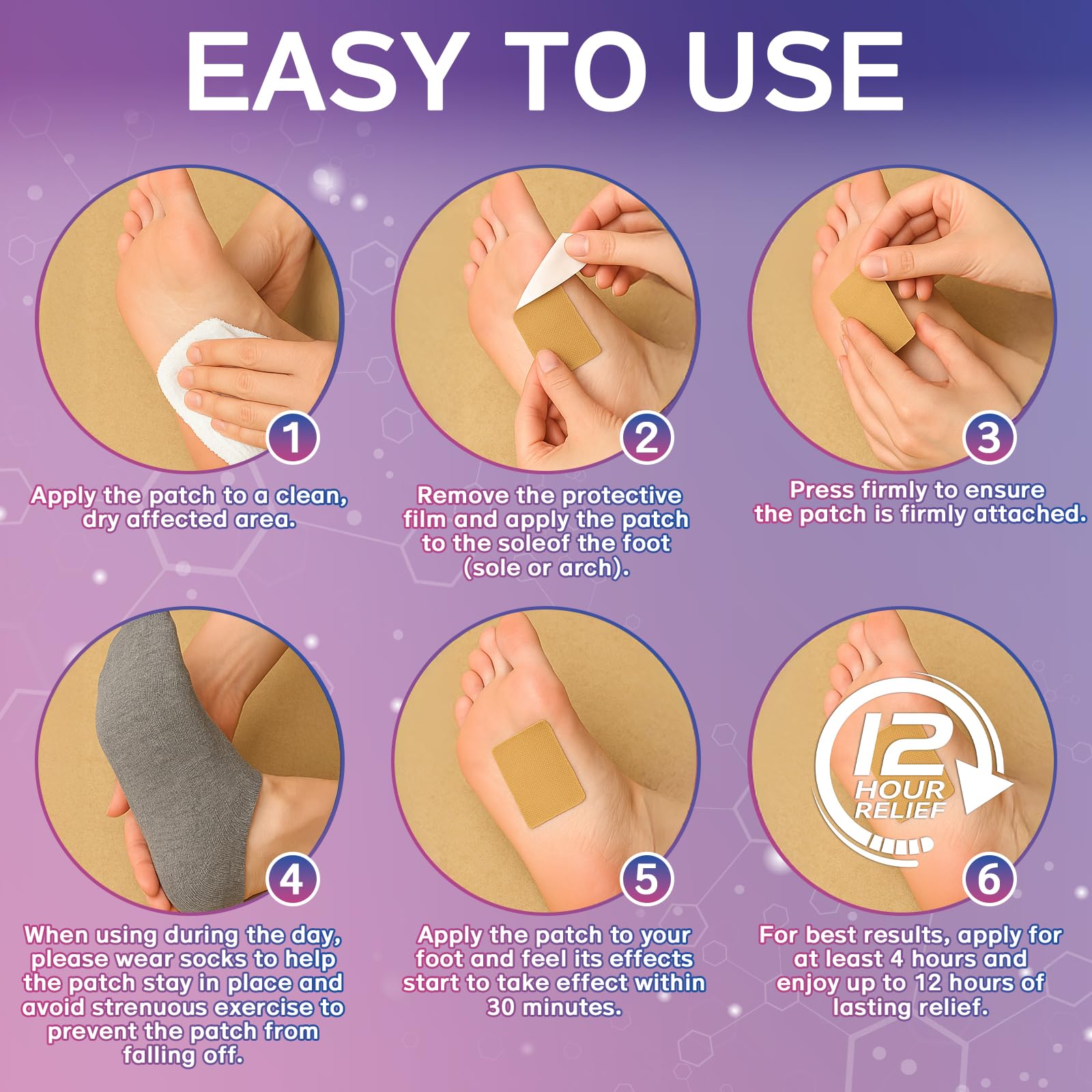 Mosconly Plantar Fasciitis Relief 14 Pcs, Natural Heel Discomfort Relief for Plantar Fasciitis, 12 Hour Maximum Strength Deep Hot, Soothing of Joint Soreness for Heel Discomfort - TrustMedUSA