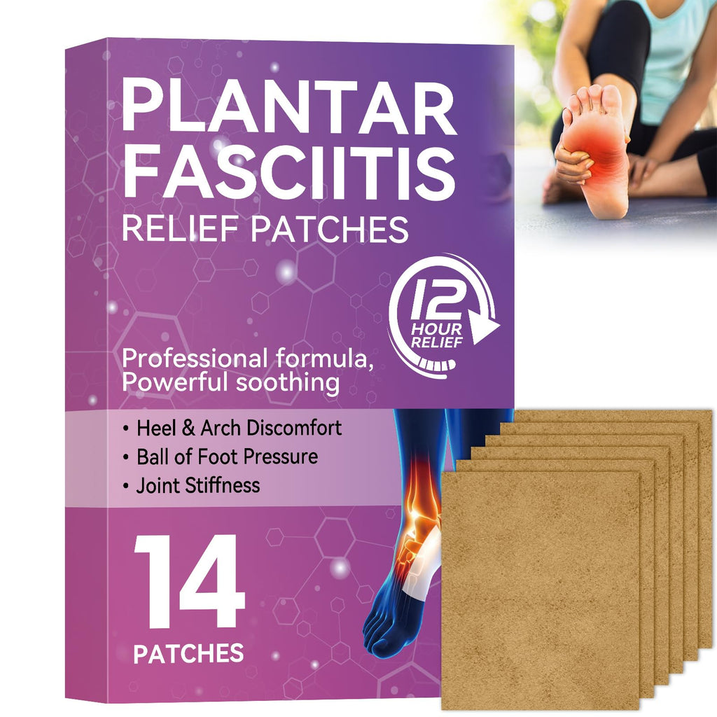 Mosconly Plantar Fasciitis Relief 14 Pcs, Natural Heel Discomfort Relief for Plantar Fasciitis, 12 Hour Maximum Strength Deep Hot, Soothing of Joint Soreness for Heel Discomfort - TrustMedUSA