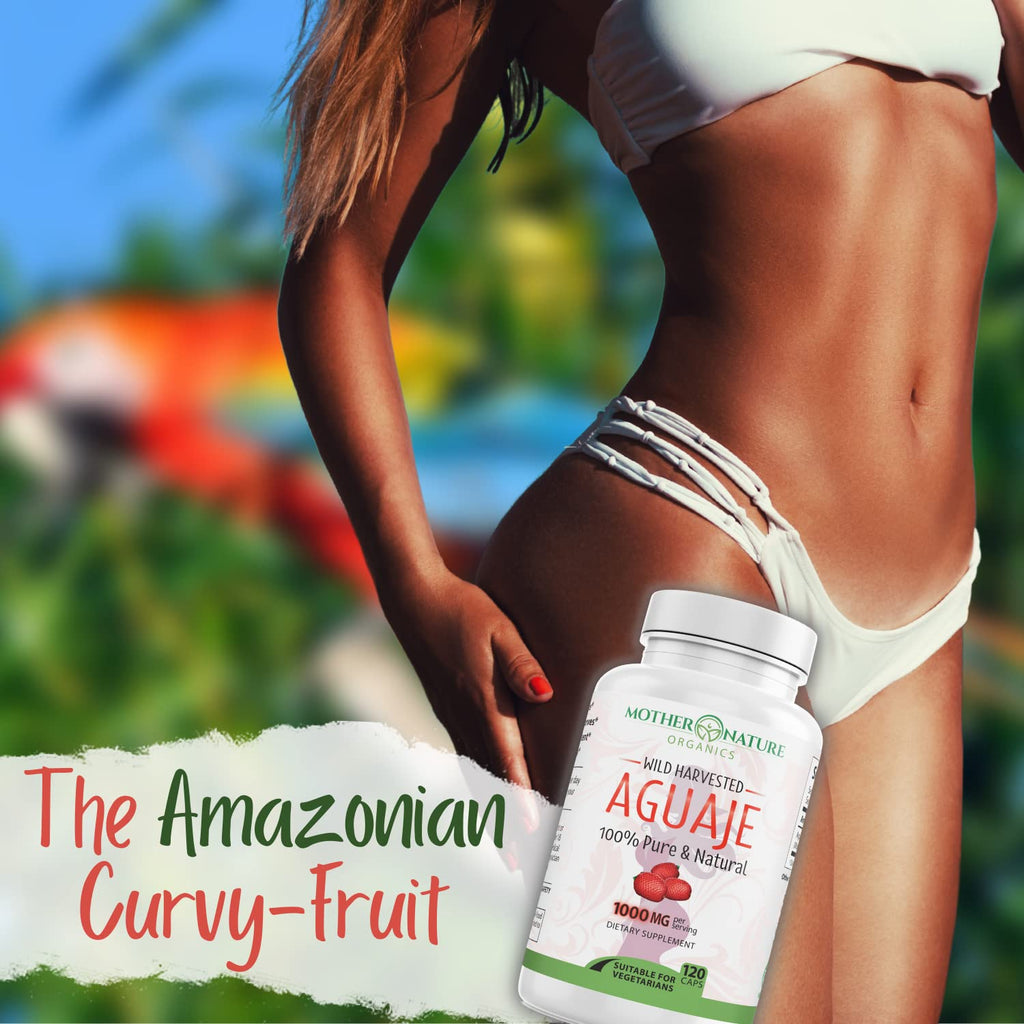 Mother Nature Aguaje Curves Capsules for Women, 1000mg (120ct), Natural & Sustainably Sourced Aguaje Fruit from Peru for Female Health, Hormone Balance, Curve Enhancer, Vegan, Non-GMO & Gluten-Free - TrustMedUSA