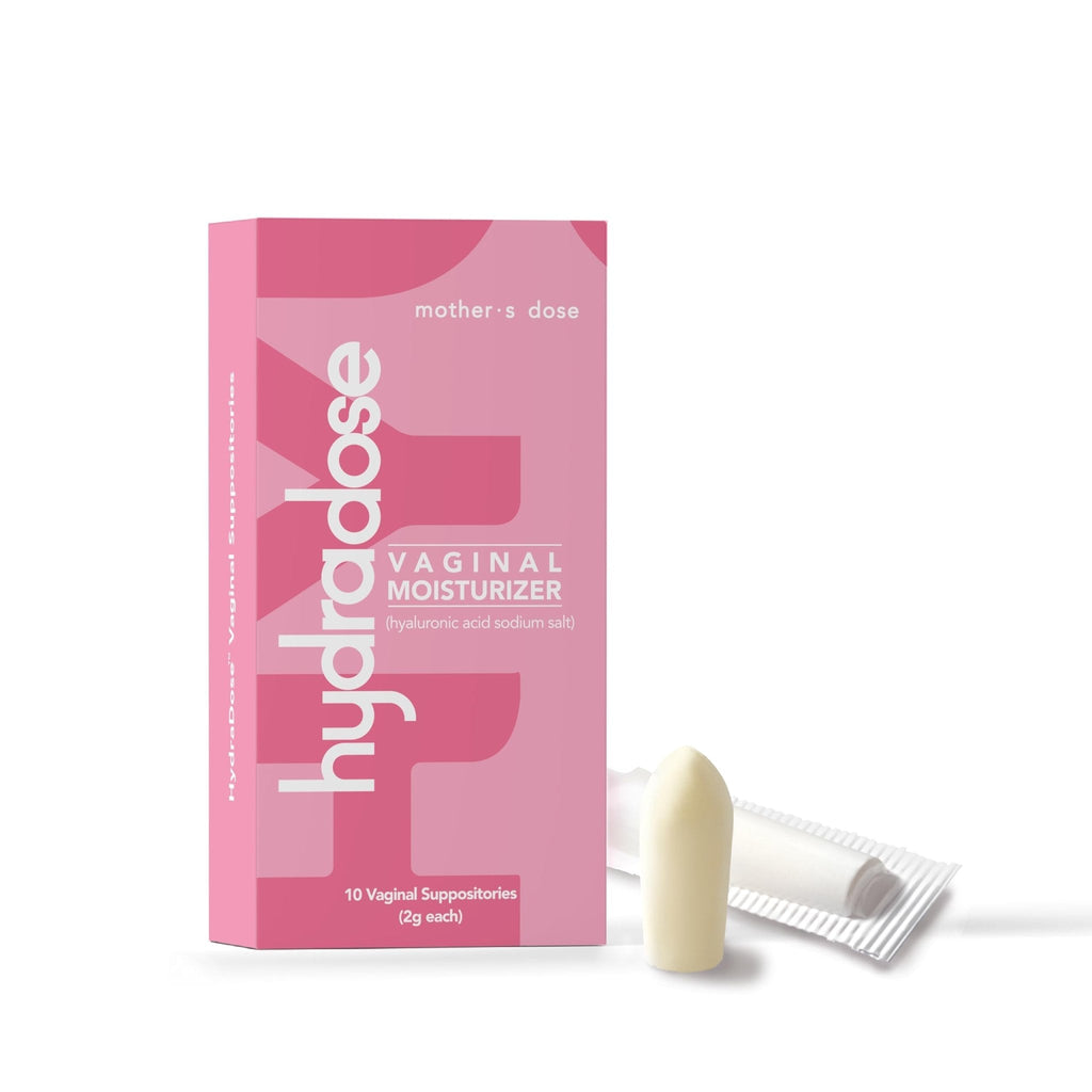 Mother's Dose Hyaluronic Acid Suppository HydraDose- Hormone Free Moisturizer for Vaginal Dryness-USA Made in an FDA Registered Facility, 1 Month Supply- 10 Inserts - Maple Wellness Supplements