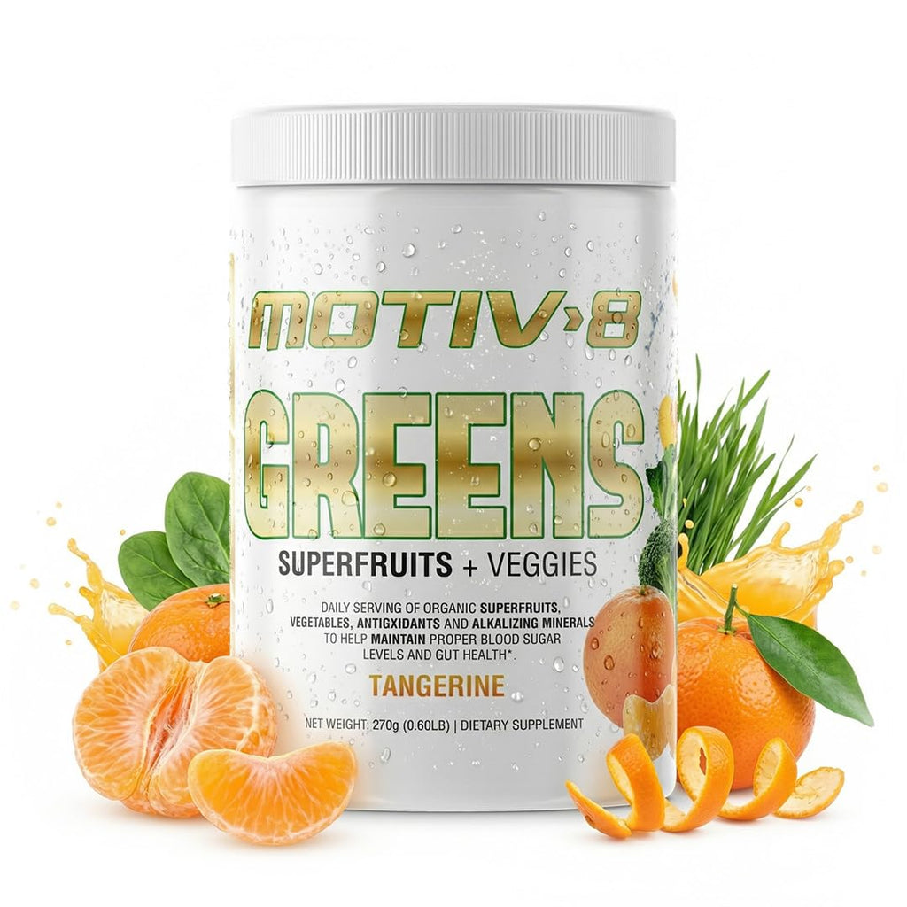 Motiv-8, Greens Superfruits & Veggie Superfood Powder Supplement, Antioxidant, Fiber, Sugar-Free, 30 Servings (Tangerine, 30 Servings) - TrustMedUSA