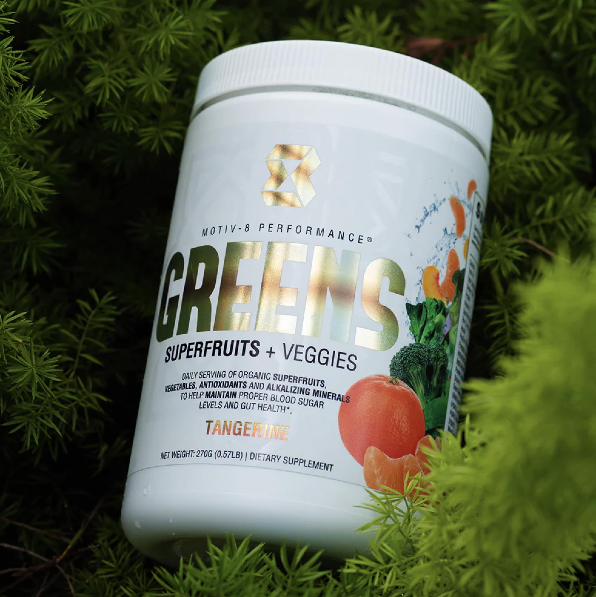 Motiv-8, Greens Superfruits & Veggie Superfood Powder Supplement, Antioxidant, Fiber, Sugar-Free, 30 Servings (Tangerine, 30 Servings) - TrustMedUSA