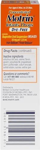 Motrin and Zarbee’s Essentials for Infants Infants' Concentrated Liquid Medicine Drops with Ibuprofen and Zarbee's Baby Coughⱡ Syrup + Immune with Organic Agave + Zinc - TrustMedUSA