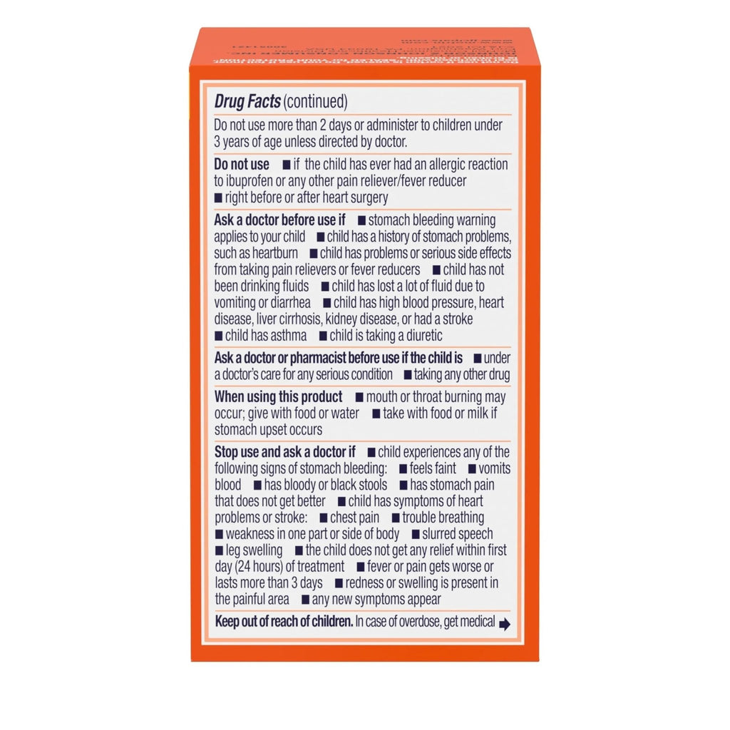 Motrin Children's Dye-Free Chewable Tablets with Ibuprofen, Kids' Fever Reducer & Pain Reliever for Sore Throat, Fever, Toothache & Pain Relief, Grape Flavor, 24 Count (Pack of 2) - TrustMedUSA