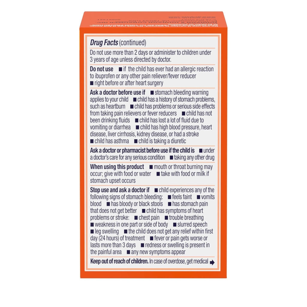 Motrin Children's Dye-Free Chewable Tablets with Ibuprofen, Kids' Fever Reducer & Pain Reliever for Sore Throat, Fever, Toothache & Pain Relief, Grape Flavor, 24 Ct - TrustMedUSA