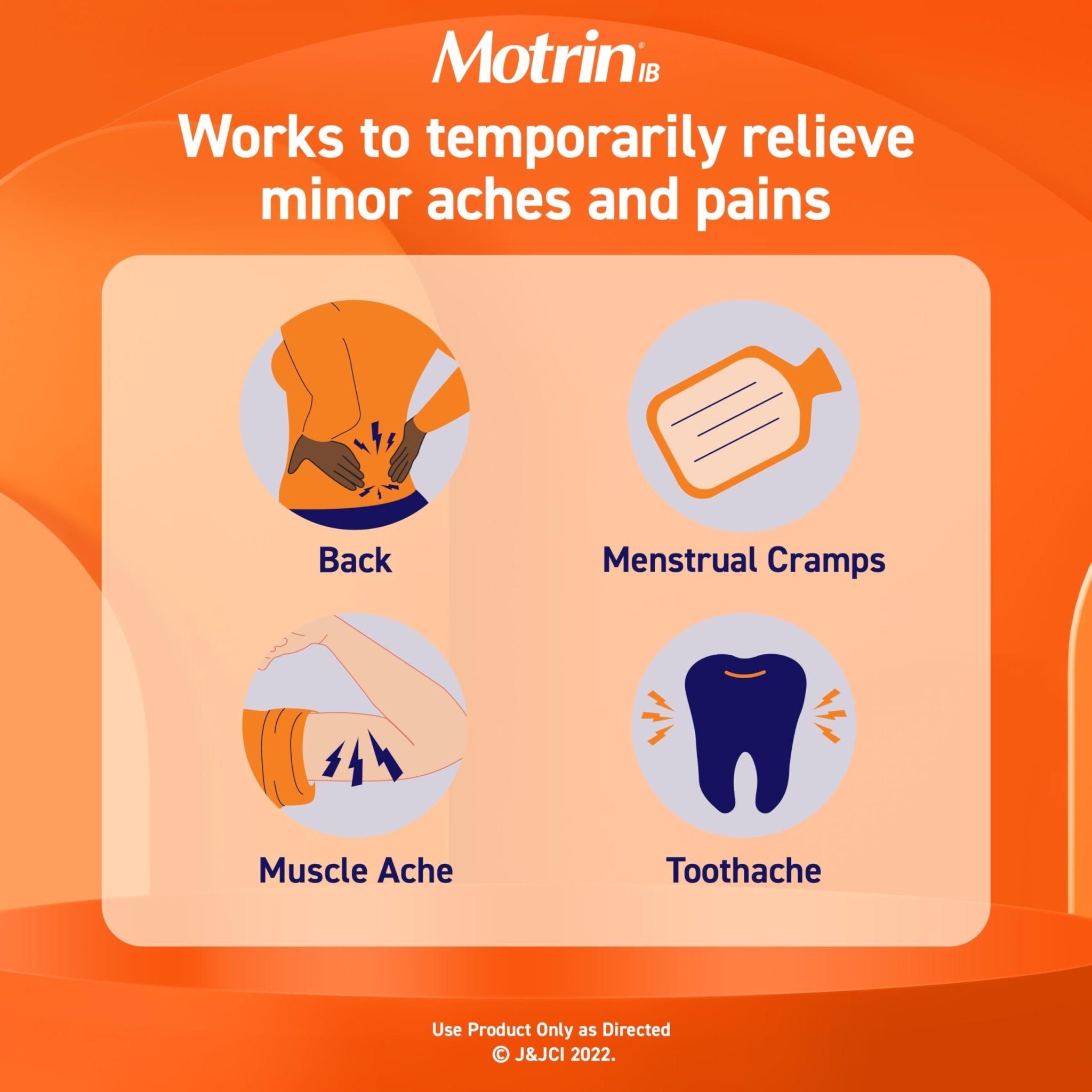 Motrin IB Ibuprofen 200mg Tablets, Ibuprofen Pain & Fever Reliever for Headache, Backache, Muscular Aches, Menstrual Pain & Minor Arthritis Pain, Over-The-Counter NSAID Medicine, 225 ct - Maple Wellness Supplements