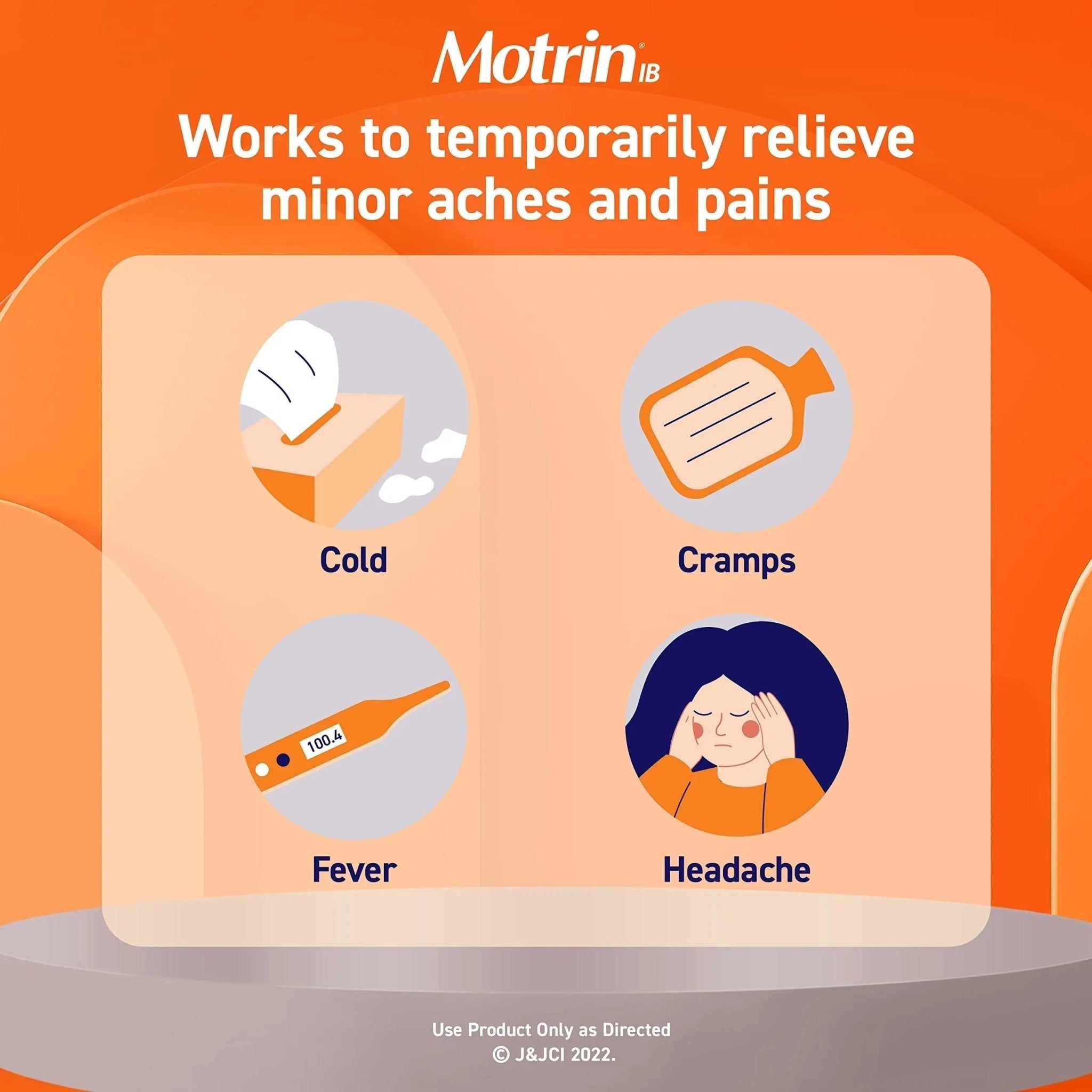 Motrin IB Liquid Gels with 200mg Ibuprofen per Caplet, Pain Reliever & Fever Reducer for Adults, Relief from Minor Arthritis Pain, Muscle Aches, Headache, Menstrual Cramps & Backache, 120 ct - TrustMedUSA