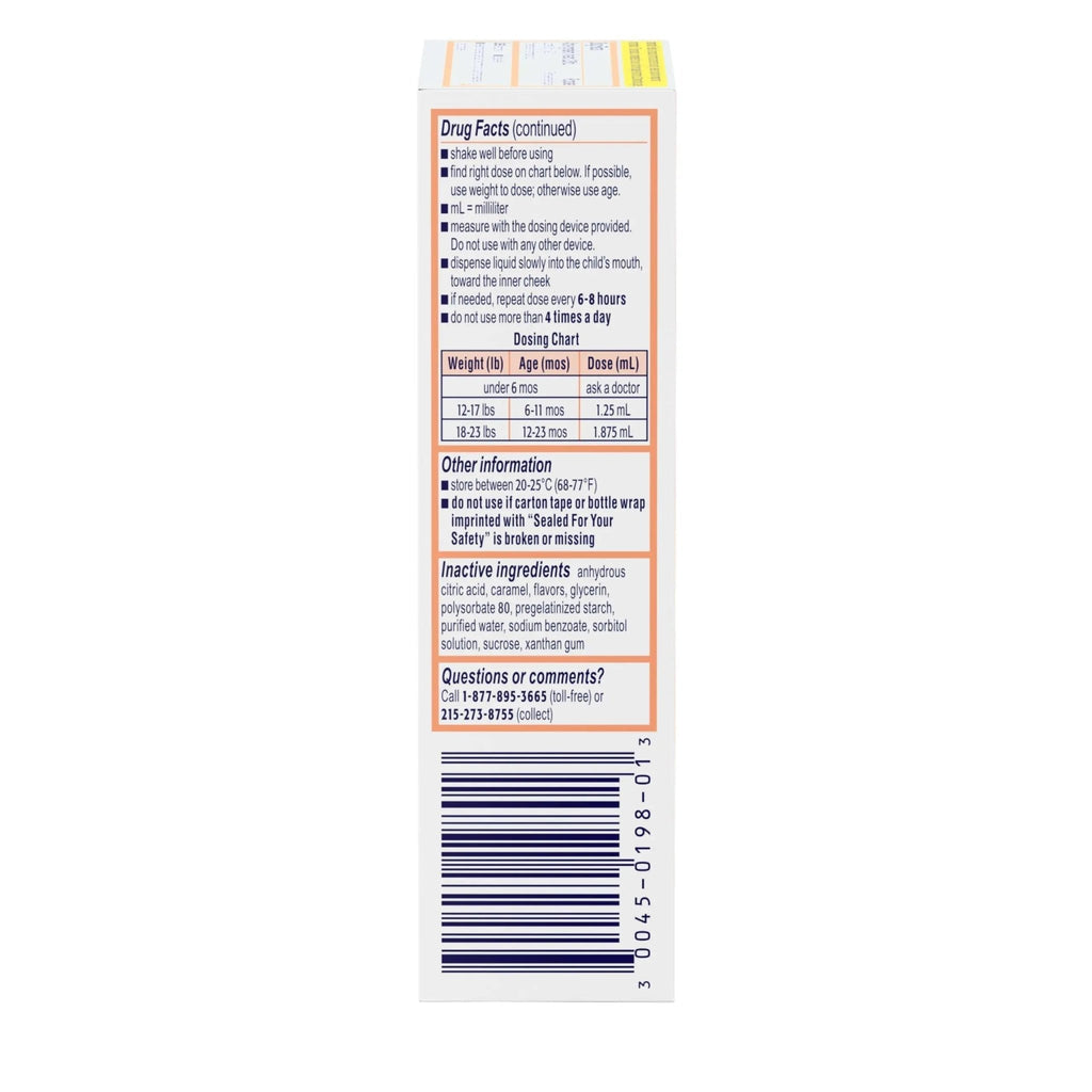 Motrin Infants Infant Ibuprofen Oral Suspension Concentrated Drops, NSAID Fever Reducer & Pain Reliever for Babies, Dye Free, Alcohol-Free, Berry Flavor, Includes Enclosed Syringe, 1 fl. oz - TrustMedUSA