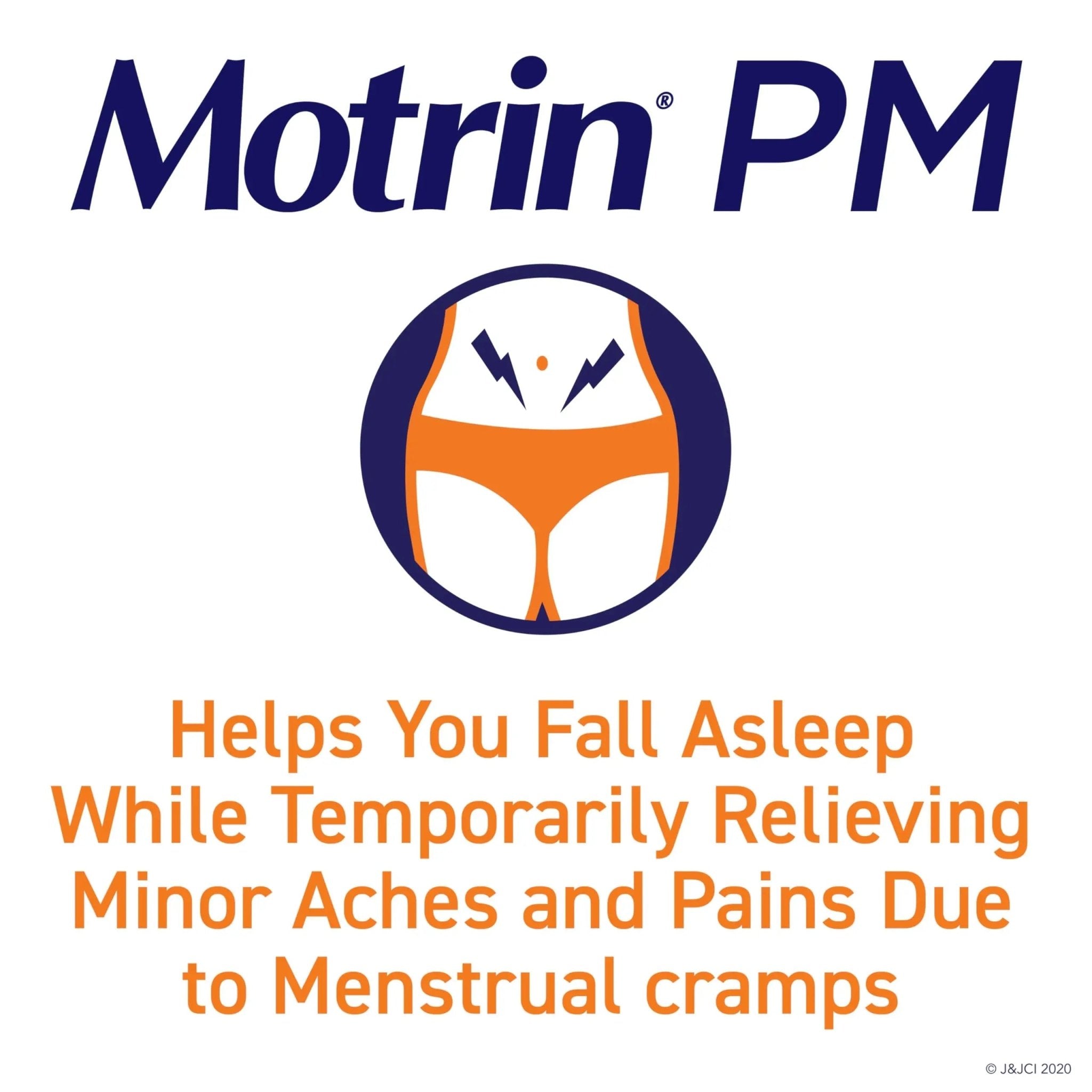 Motrin PM Caplets with 200 mg Ibuprofen & 38 mg Diphenhydramine Sleep Aid, Nighttime Pain Reliever for Minor Aches & Pains, Bulk, 80 ct - TrustMedUSA