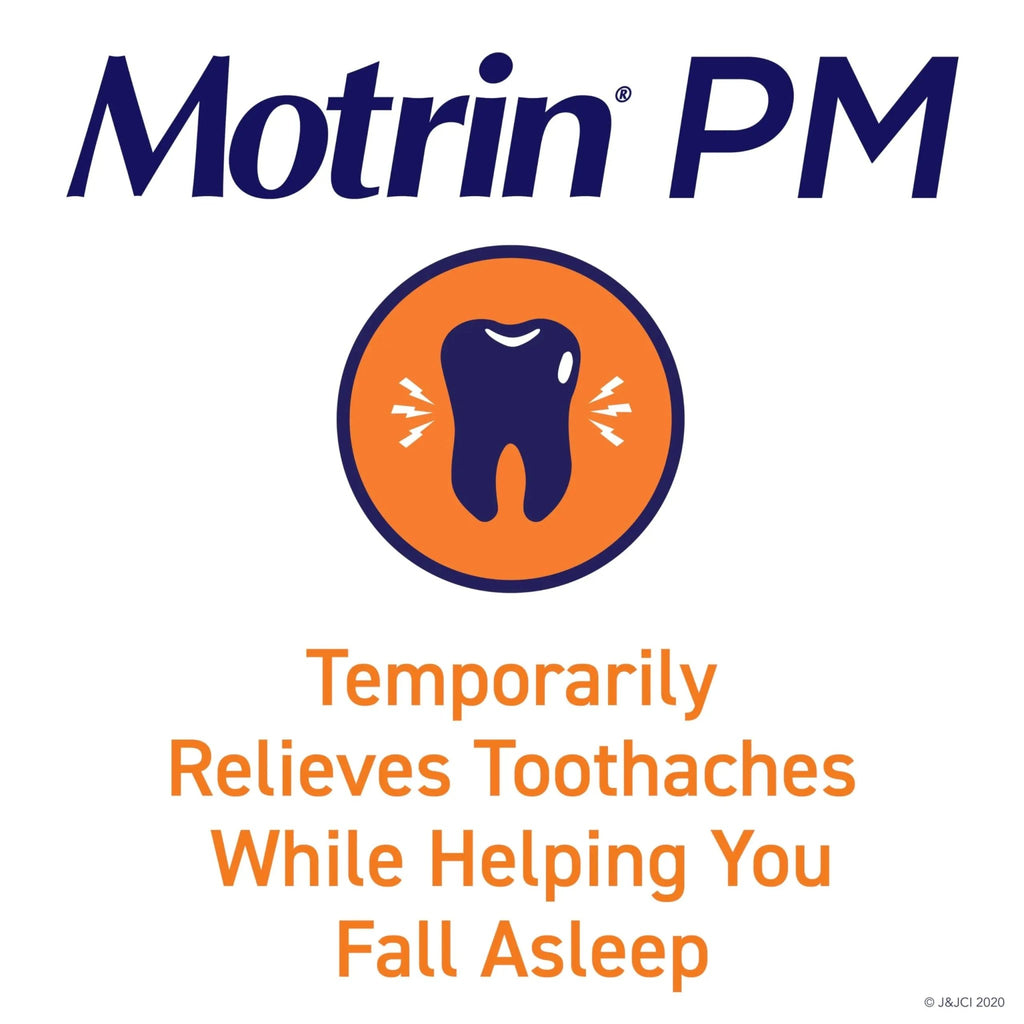 Motrin PM Caplets with 200 mg Ibuprofen & 38 mg Diphenhydramine Sleep Aid, Nighttime Pain Reliever for Minor Aches & Pains, Bulk, 80 ct - TrustMedUSA
