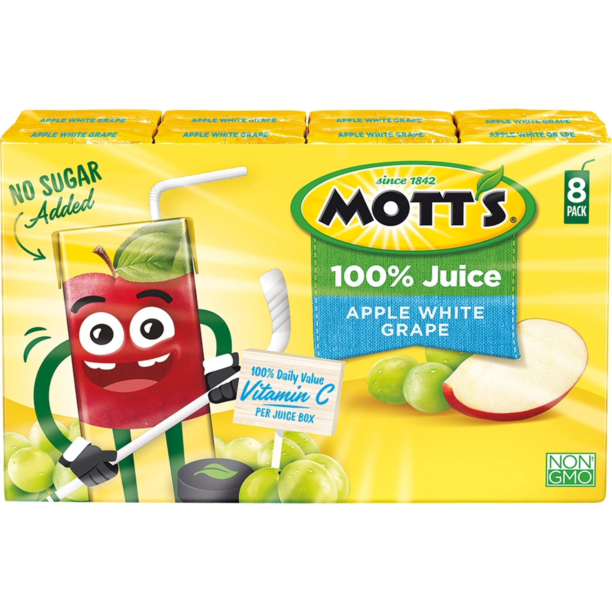 Mott's 100 percent Apple White Grape Juice, 6.75 fl oz boxes (Pack of 32) - Maple Wellness Supplements