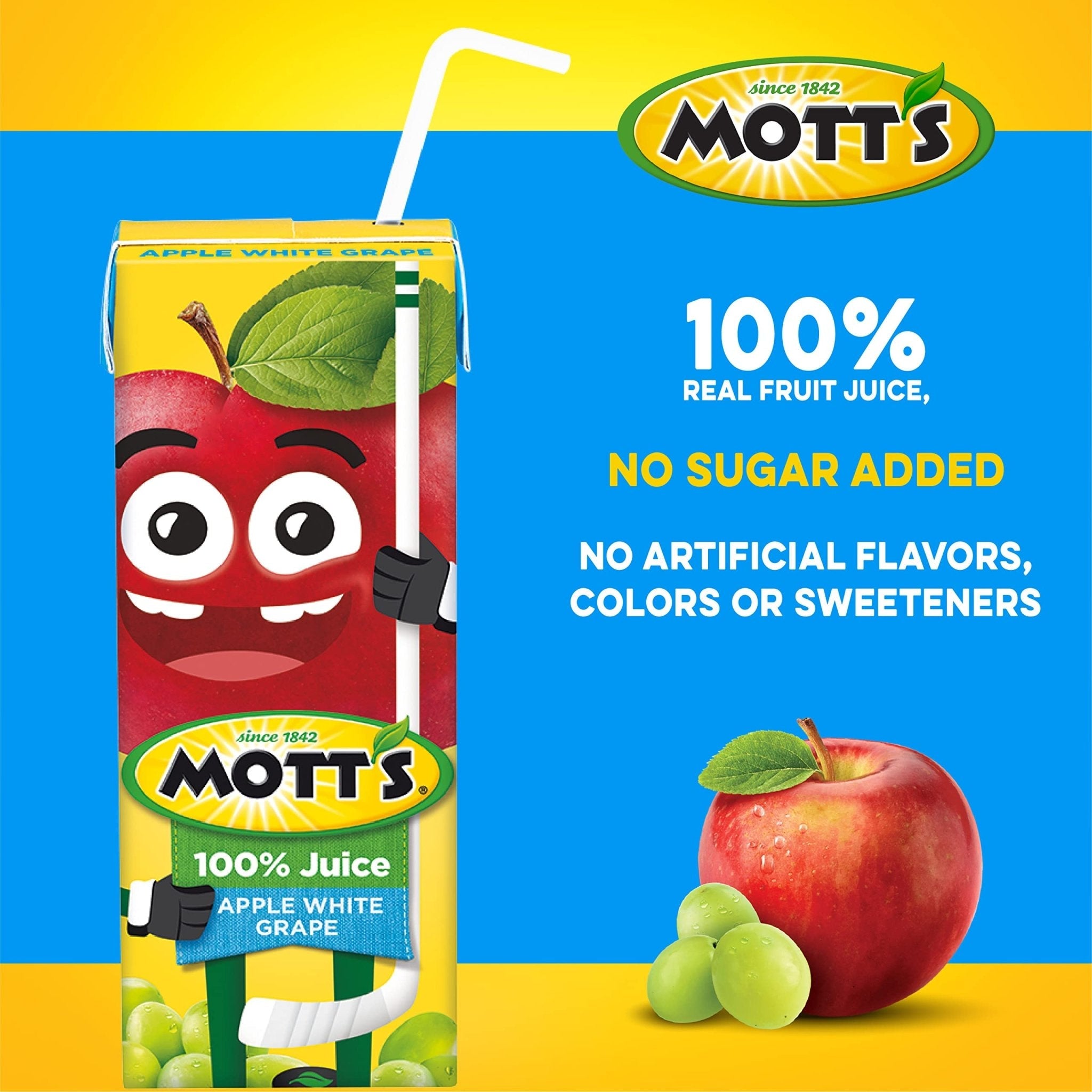 Mott's 100 percent Apple White Grape Juice, 6.75 fl oz boxes (Pack of 32) - Maple Wellness Supplements