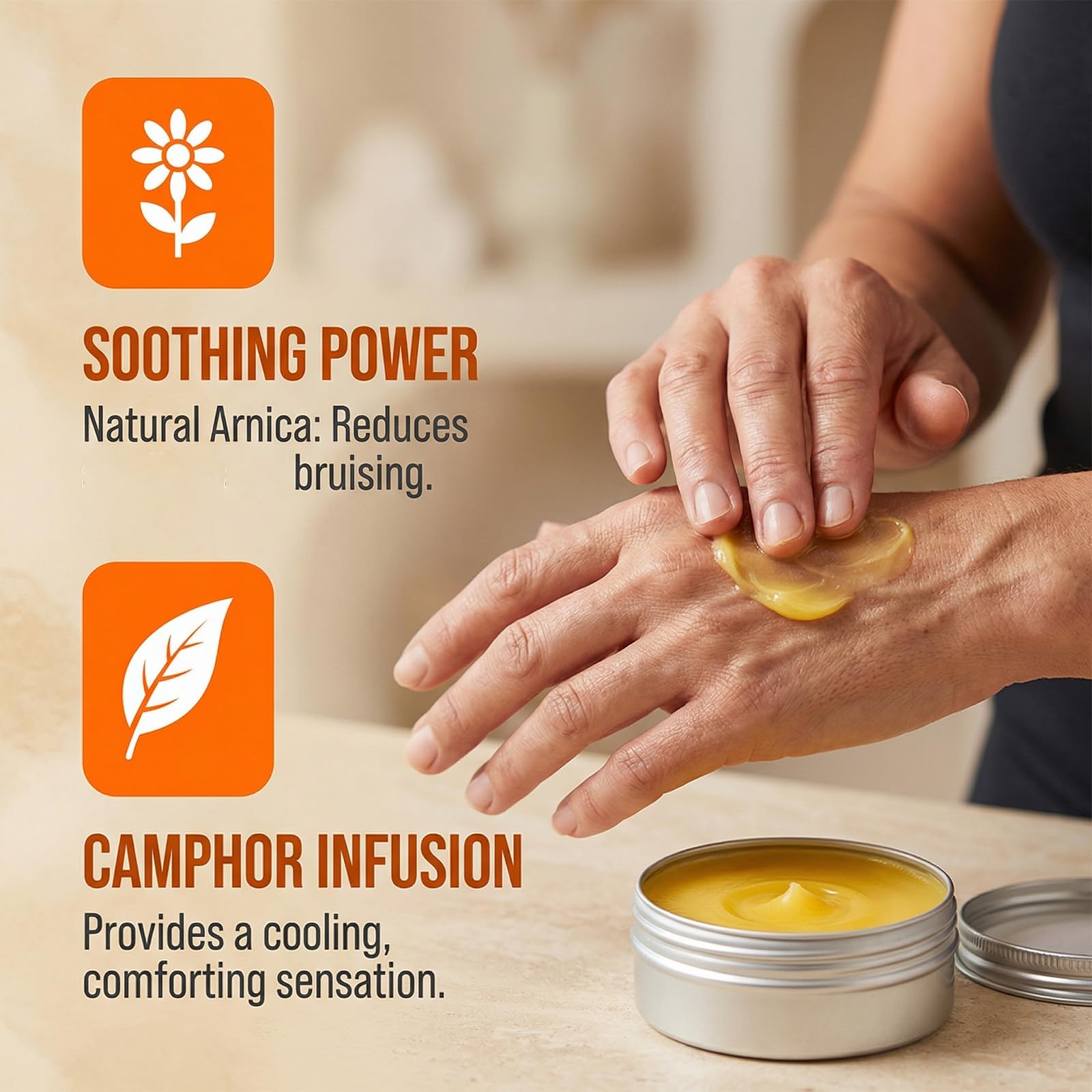 MOUNTAIN 3X 3X Relief Balm, 2.7fl Oz Relief Balm, with Natural Arnica & Camphor, Soothing Neck, Hands & Feet, Non-Greasy Formula, Fast Absorbing (1) - TrustMedUSA