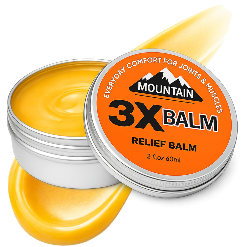 MOUNTAIN 3X 3X Relief Balm, 2.7fl Oz Relief Balm, with Natural Arnica & Camphor, Soothing Neck, Hands & Feet, Non-Greasy Formula, Fast Absorbing (1) - TrustMedUSA